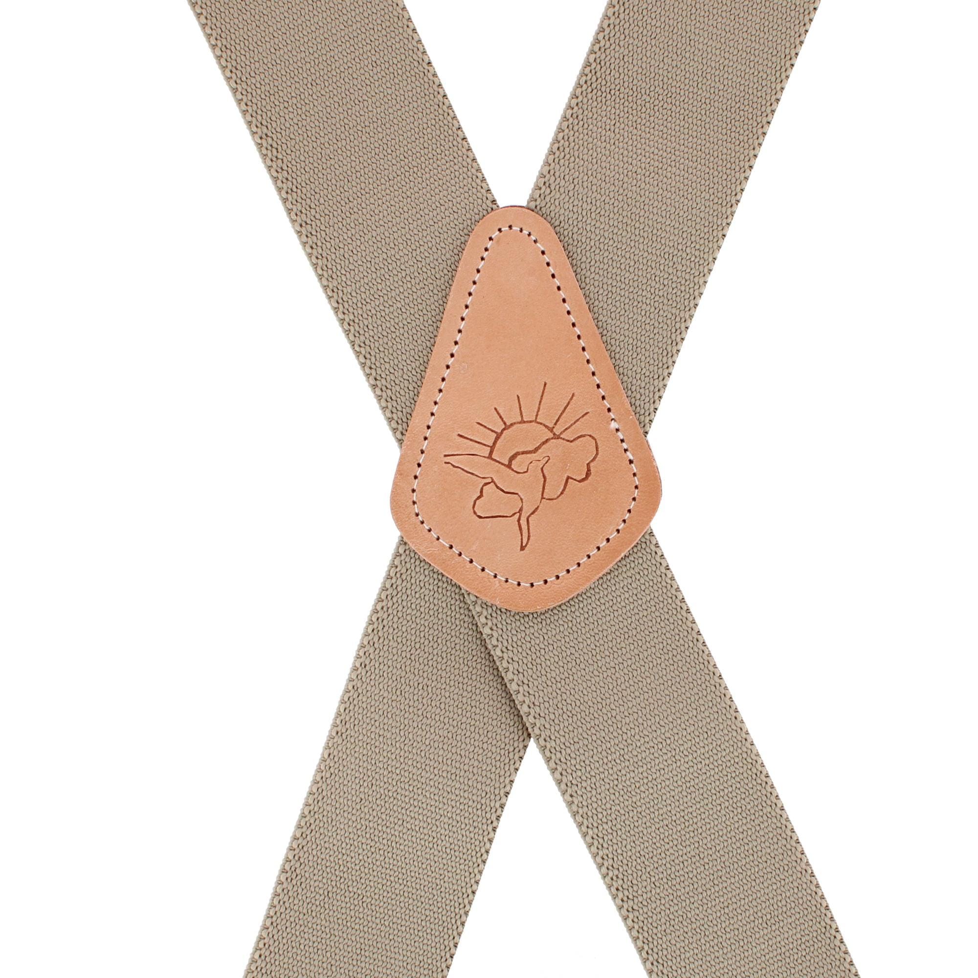 Danbury Men's 2-Inch Terry Weave Clip End Suspenders - Khaki