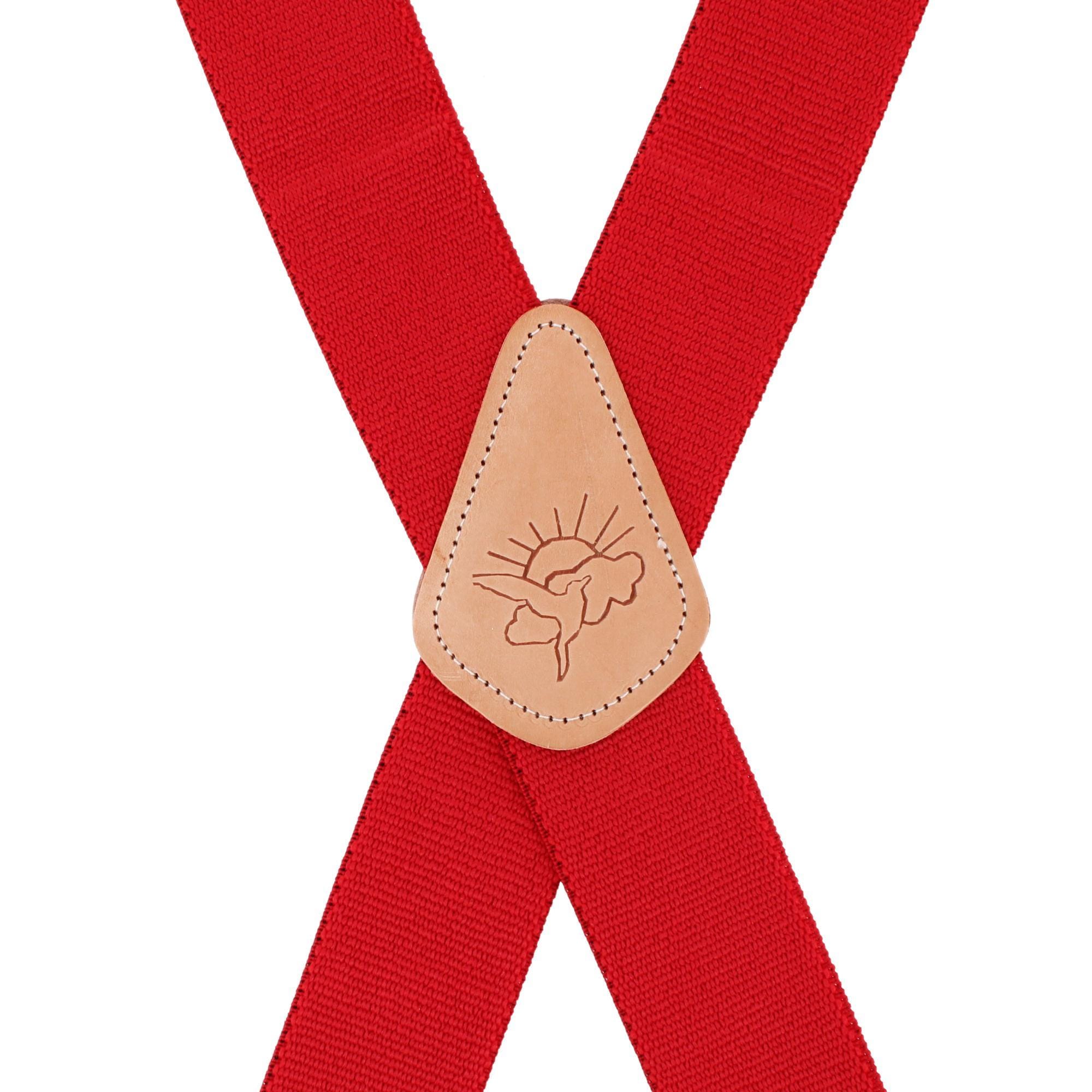 Danbury Men's 2-Inch Terry Weave Clip End Suspenders - Red