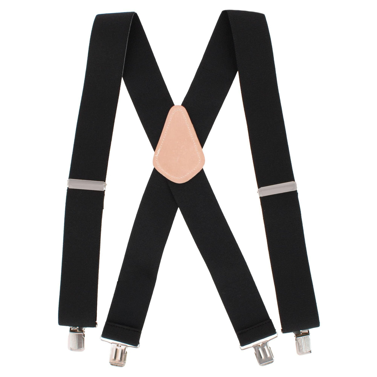 Danbury Men's Big & Tall 2-Inch Wide Terry Weave Clip End Suspenders - Black