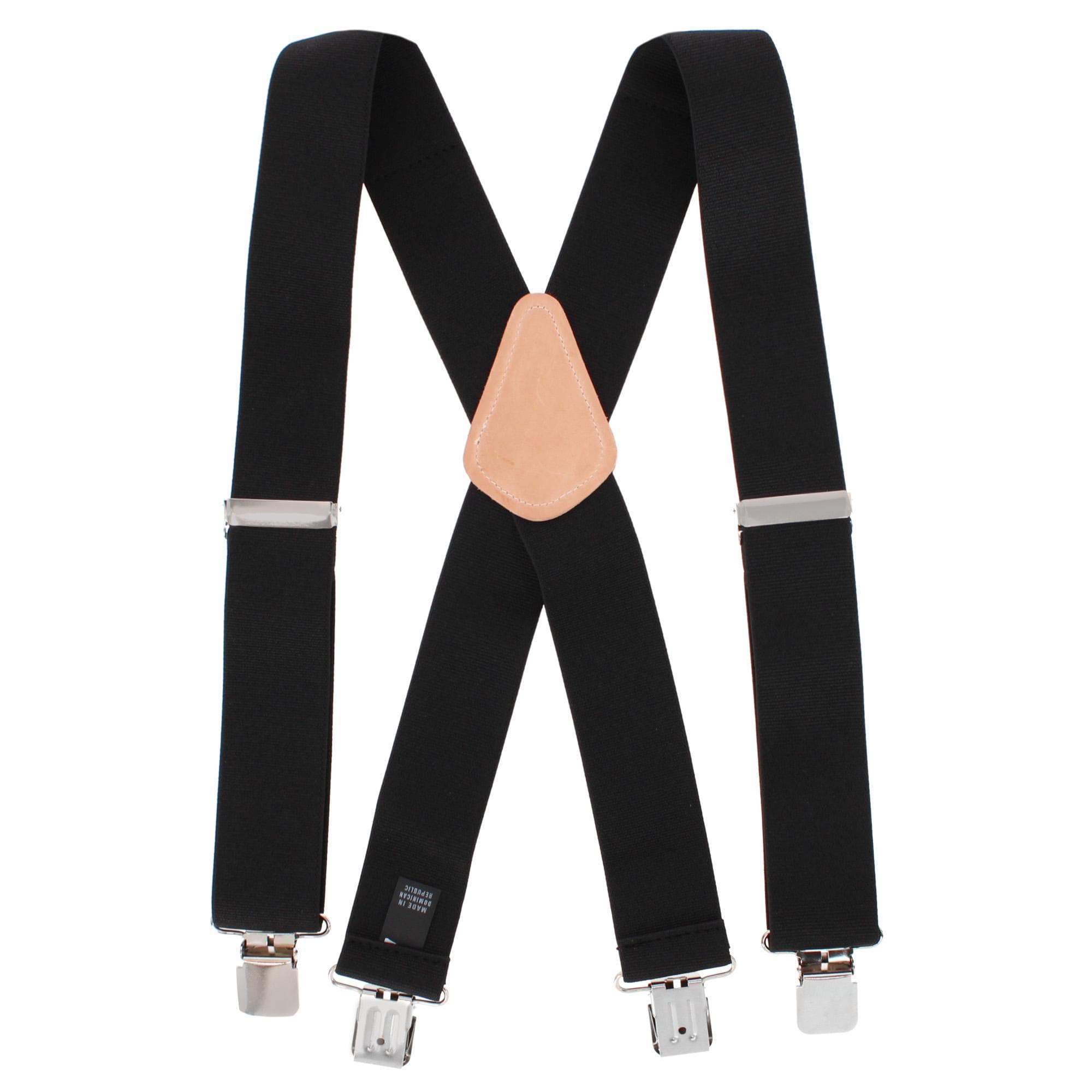 Berne Men's 2-Inch Wide Clip End Suspenders - Black