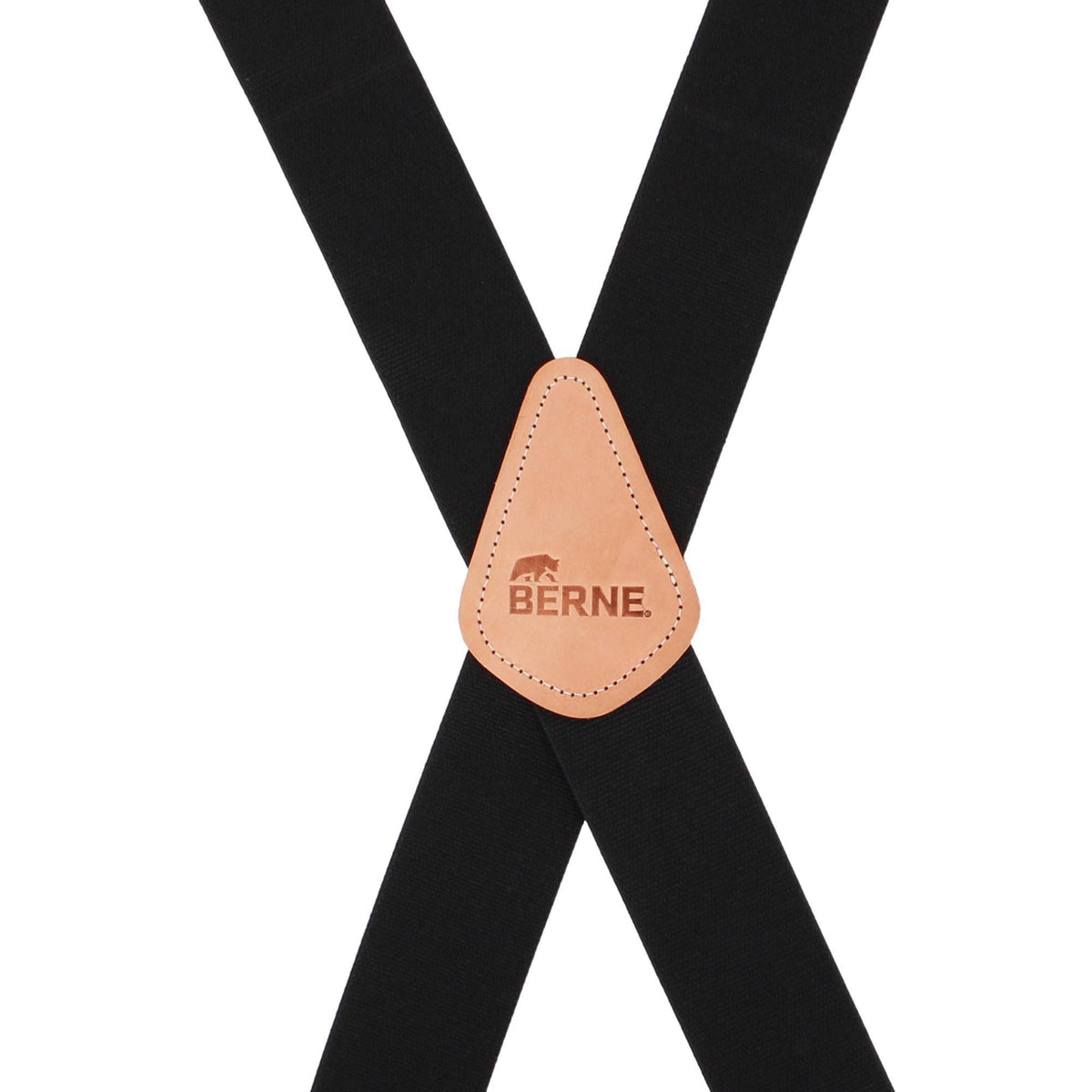 Berne Men's 2-Inch Wide Clip End Suspenders - Black