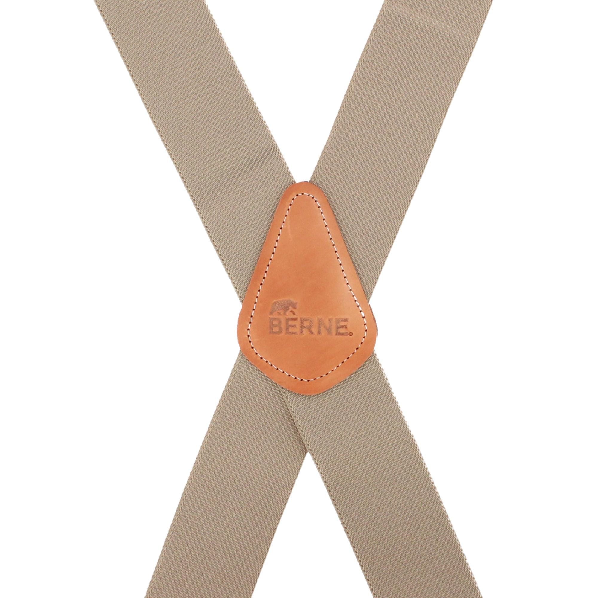 Berne Men's 2-Inch Wide Clip End Suspenders - Khaki
