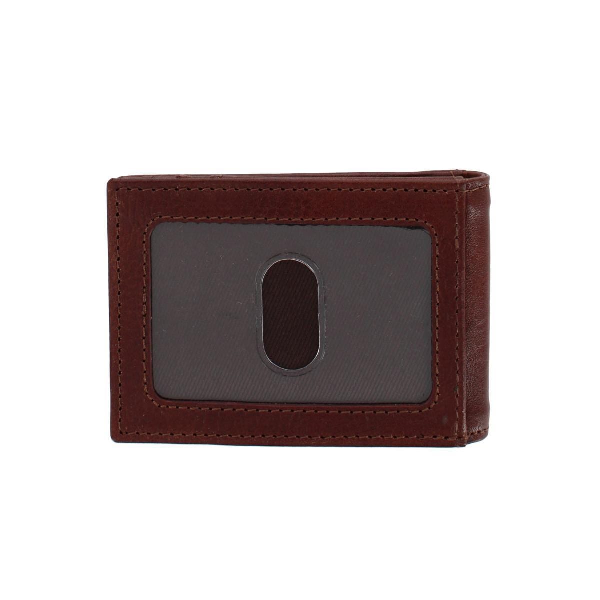 Mad Golfer Men's Leather Golf Theme Bifold Money Clip Wallet - Light Brown