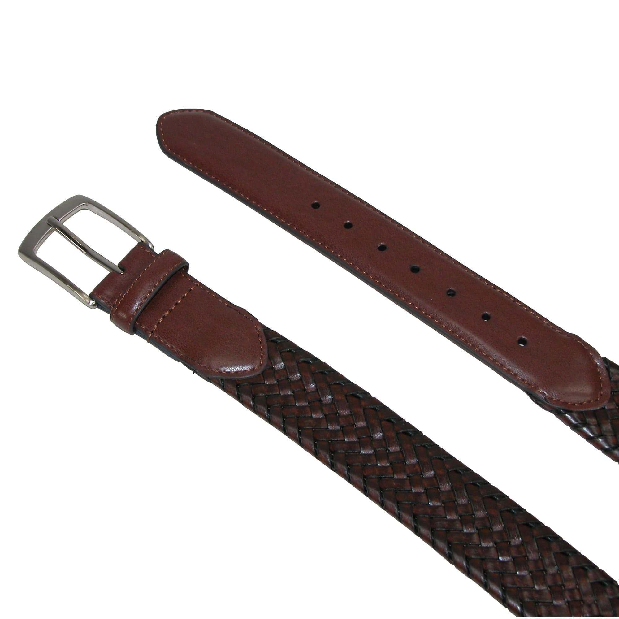 Danbury Men's Comfort Stretch 1 3/8 Inch Leather Braided Belt - Tan