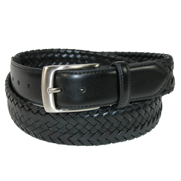 Men's Comfort Stretch Leather Braided Belt
