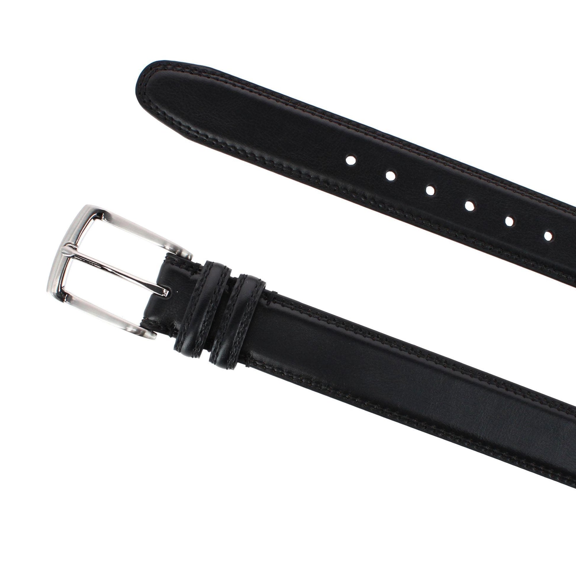 Danbury Men's 35mm Double Loop Leather Dress Belt - Black