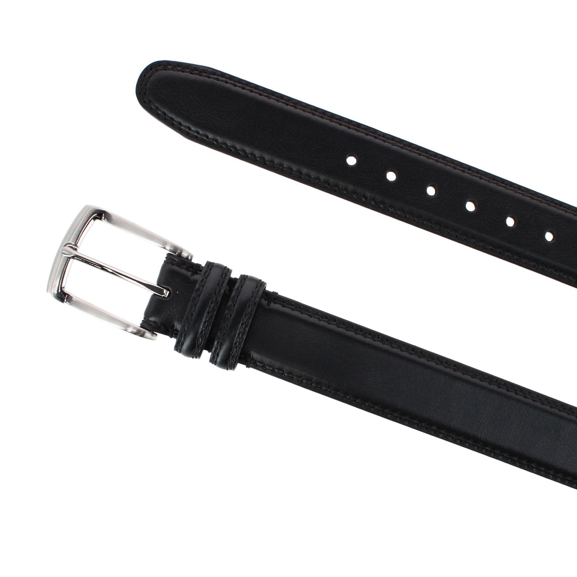 Danbury Men's 35mm Double Loop Leather Dress Belt - Black