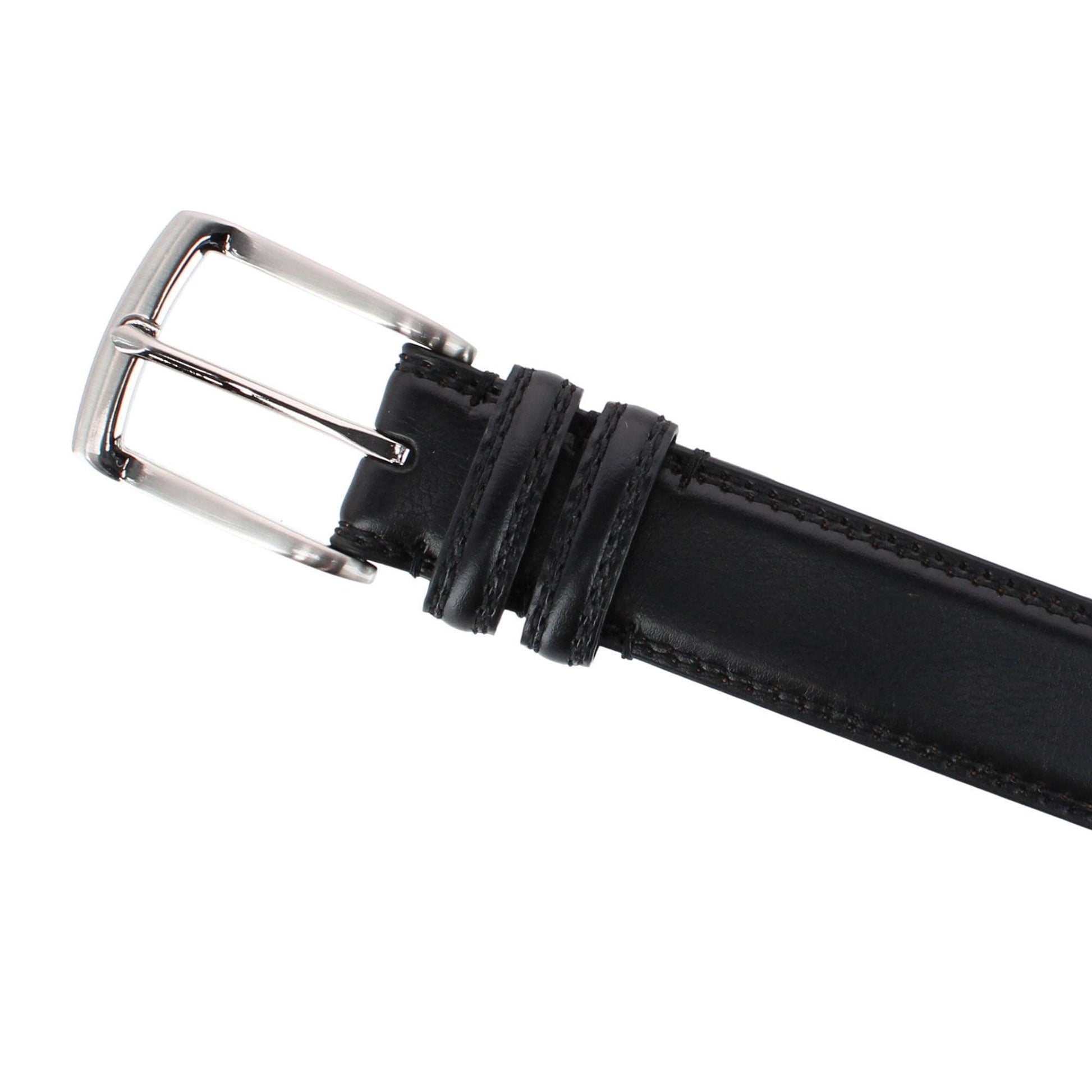 Danbury Men's 35mm Double Loop Leather Dress Belt - Black