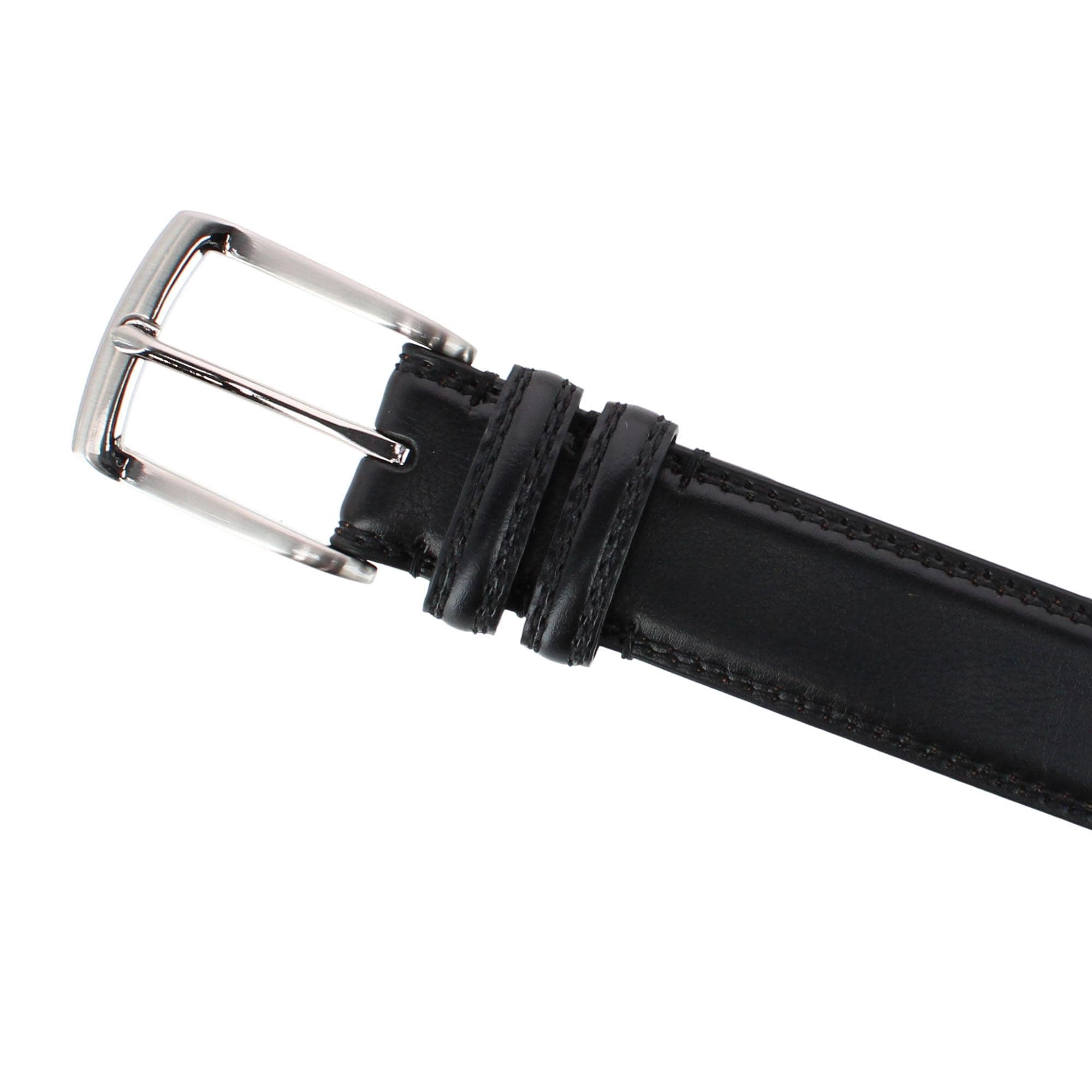 Danbury Men's 35mm Double Loop Leather Dress Belt - Black