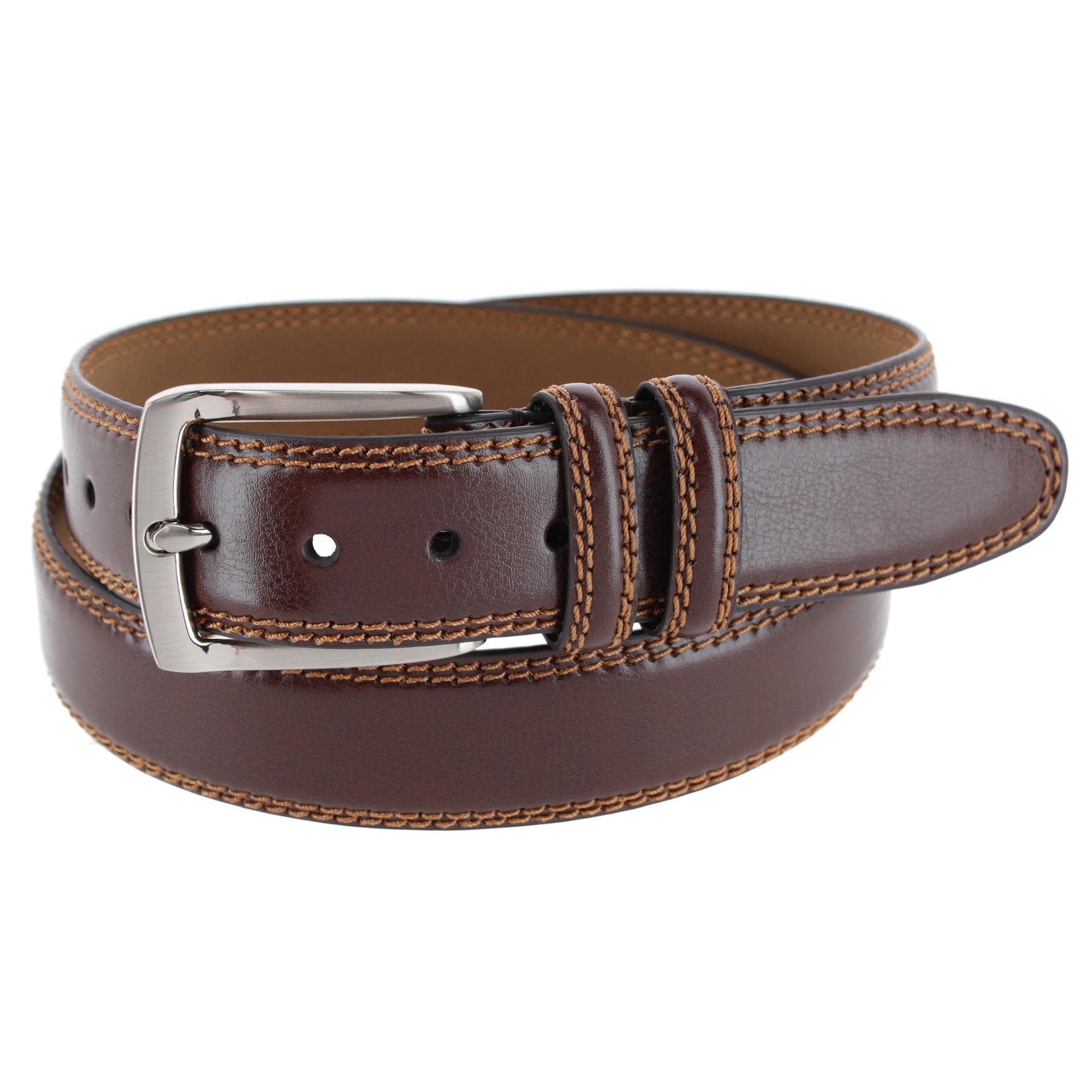 Danbury Men's 35mm Double Loop Leather Dress Belt - Brown
