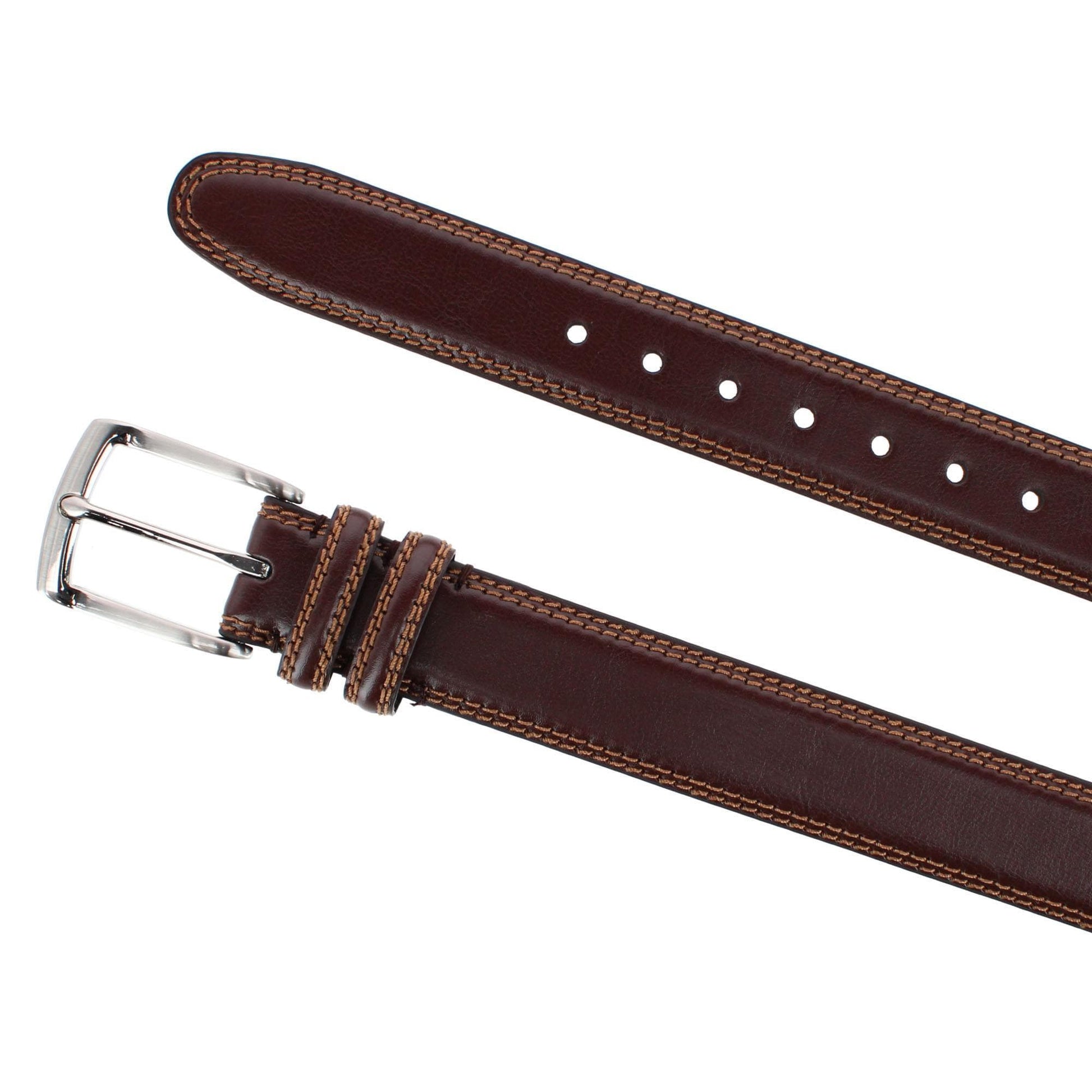 Danbury Men's 35mm Double Loop Leather Dress Belt - Brown