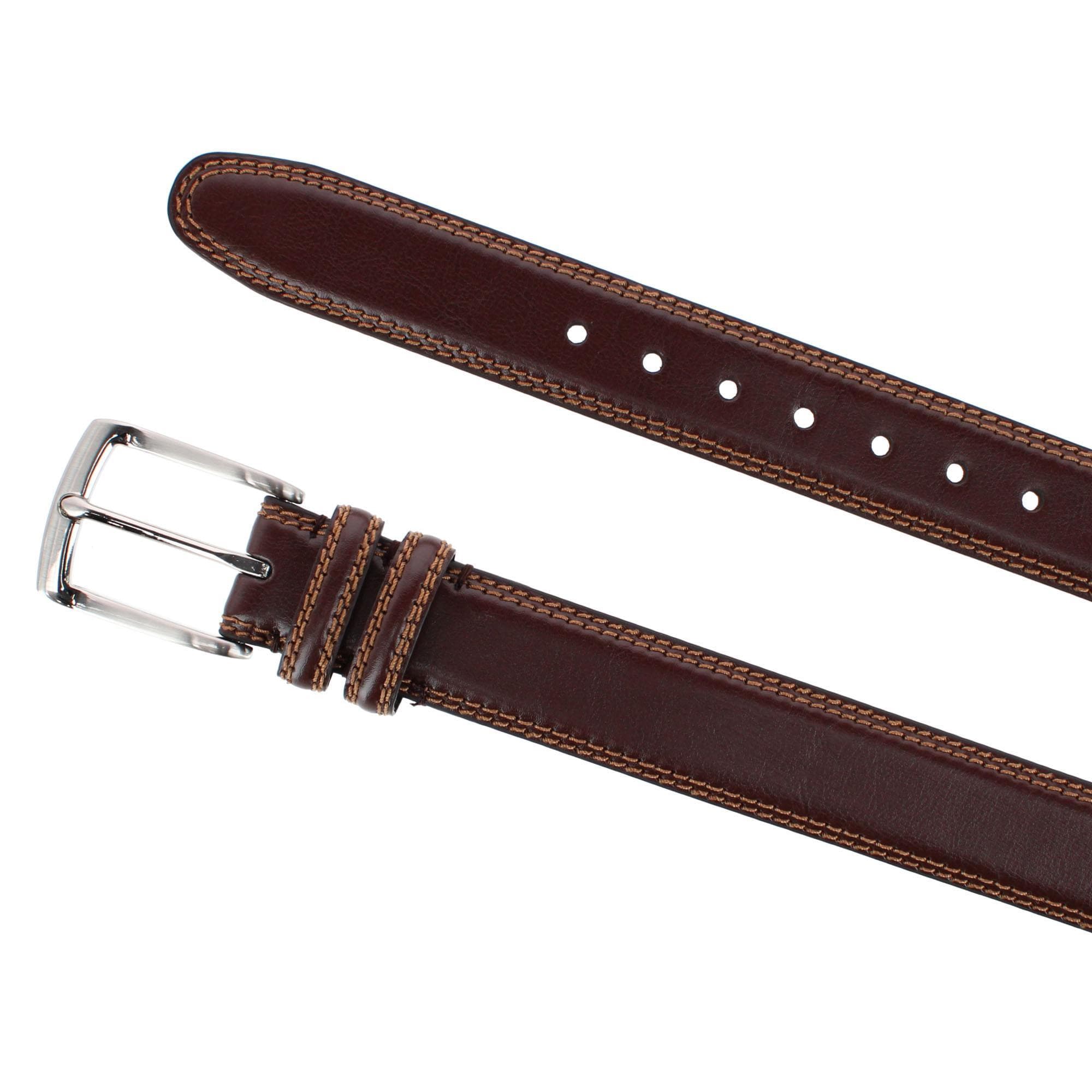 Danbury Men's 35mm Double Loop Leather Dress Belt - Brown