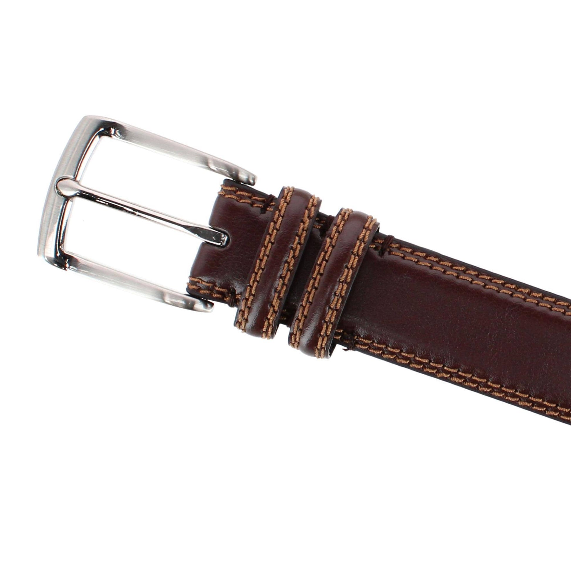 Danbury Men's 35mm Double Loop Leather Dress Belt - Brown