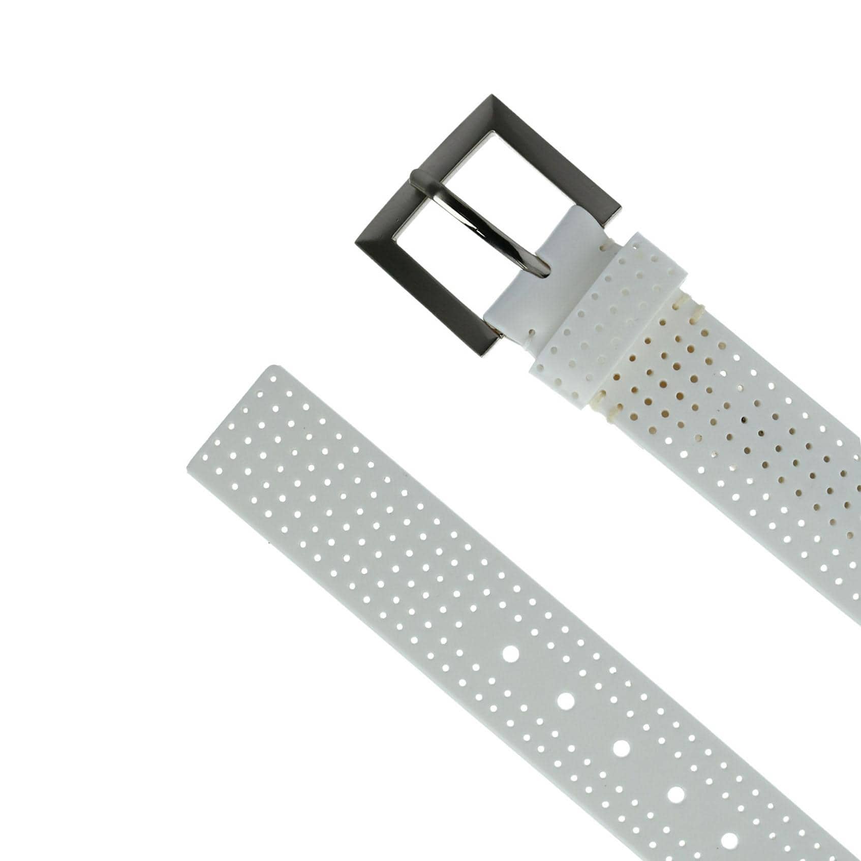 Pebble Beach Men's Silicone Perforated Golf Belt - White