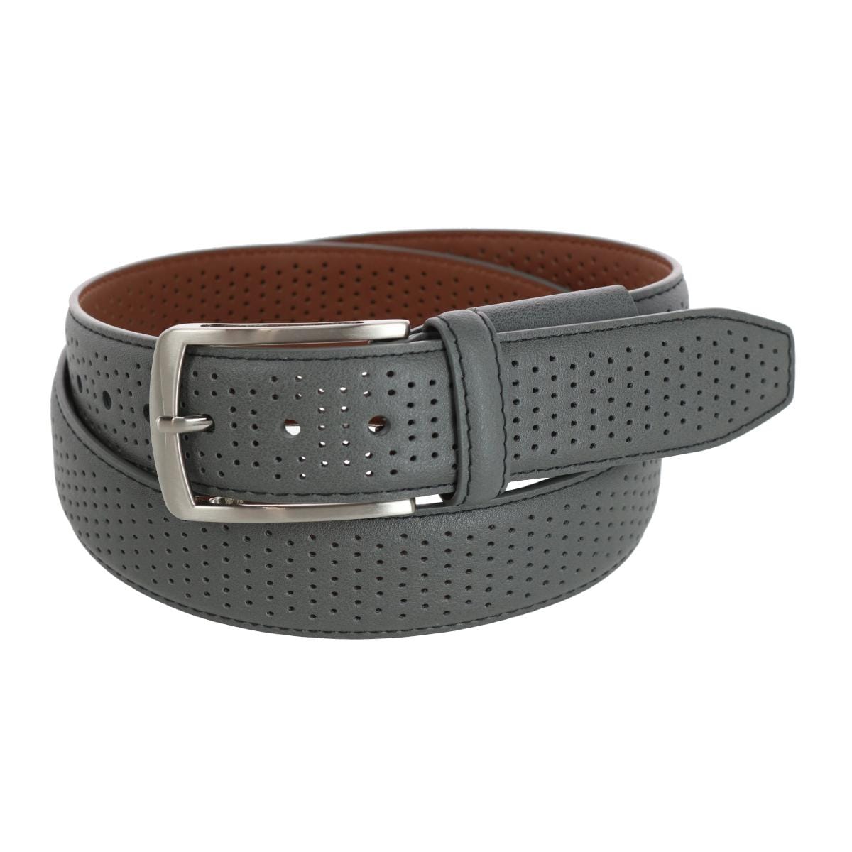 Pebble Beach Men's 35mm Perforated Leather Stretch Golf Belt - Men's 35mm Perforated Leather Stretch Golf Belt