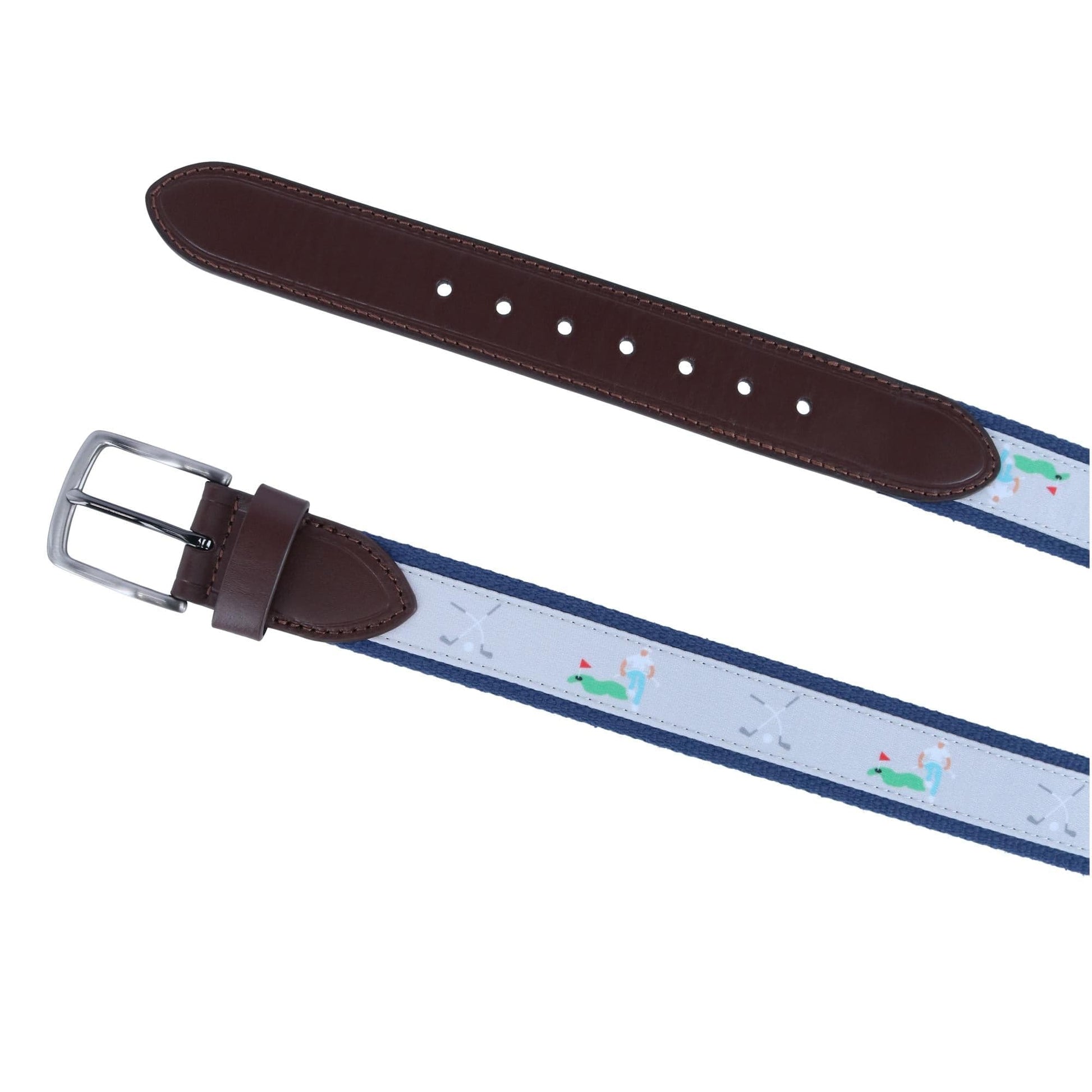 Danbury Men's Bent Club Web Golfer Belt - Navy