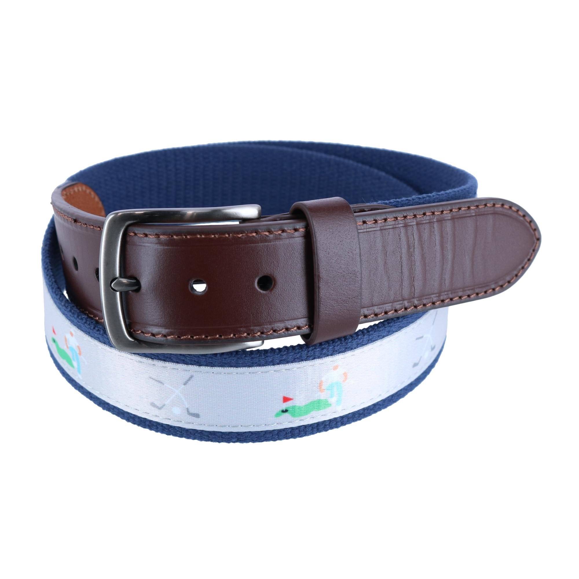 Danbury Men's Bent Club Web Golfer Belt - Men's Bent Club Web Golfer Belt