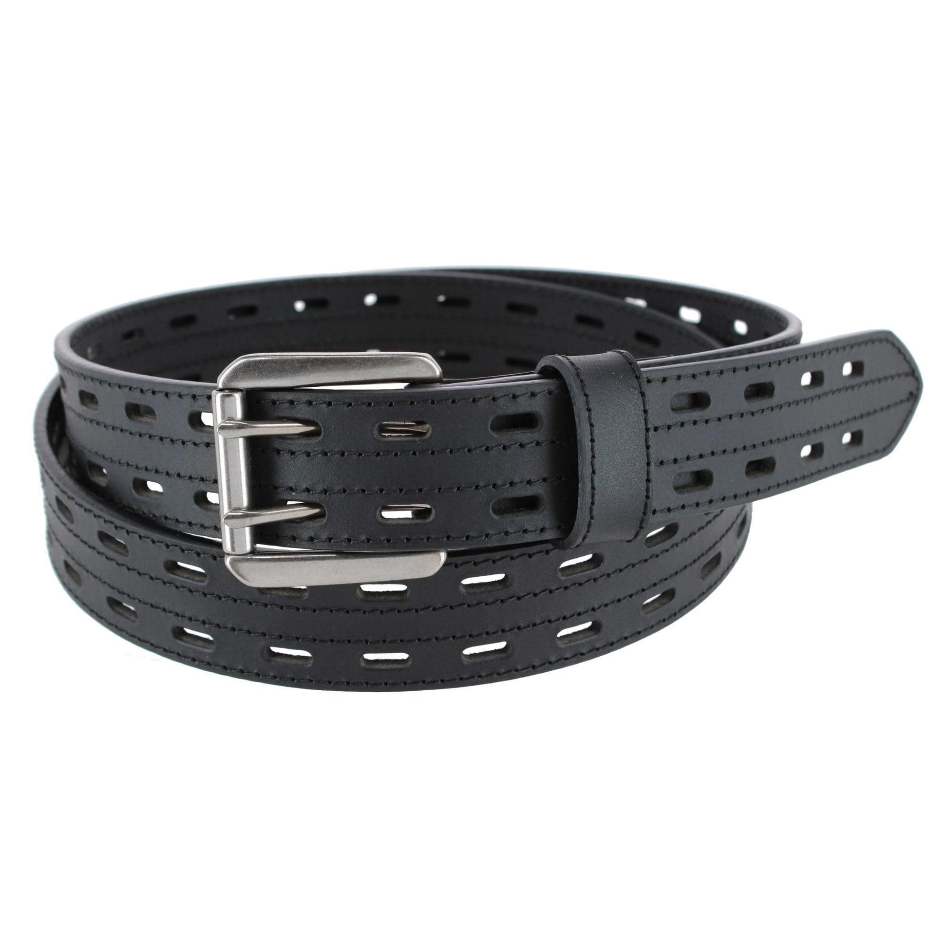 Danbury Men's Big & Tall 38mm Double Prong Roller Leather Belt