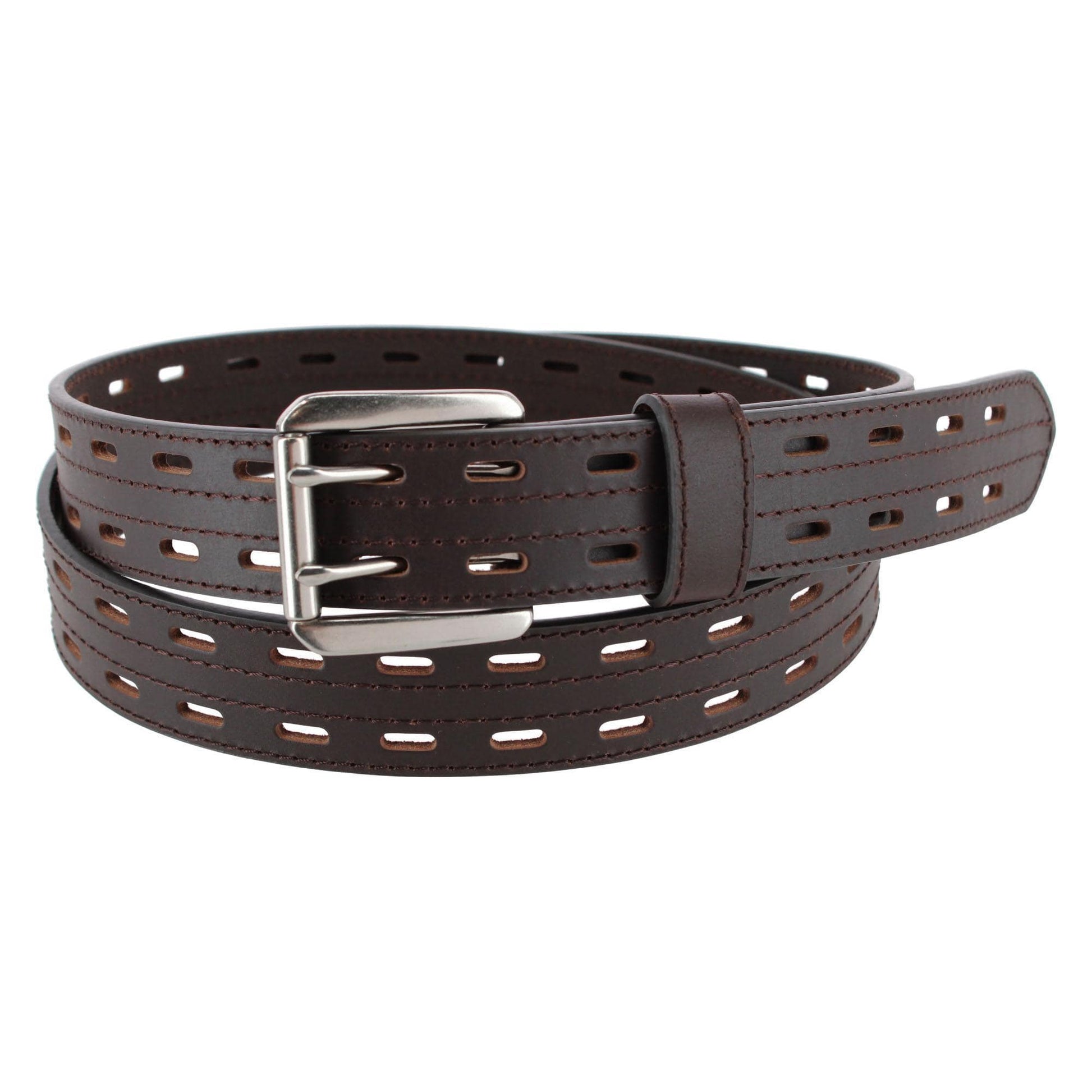 Danbury Men's Big & Tall 38mm Double Prong Roller Leather Belt
