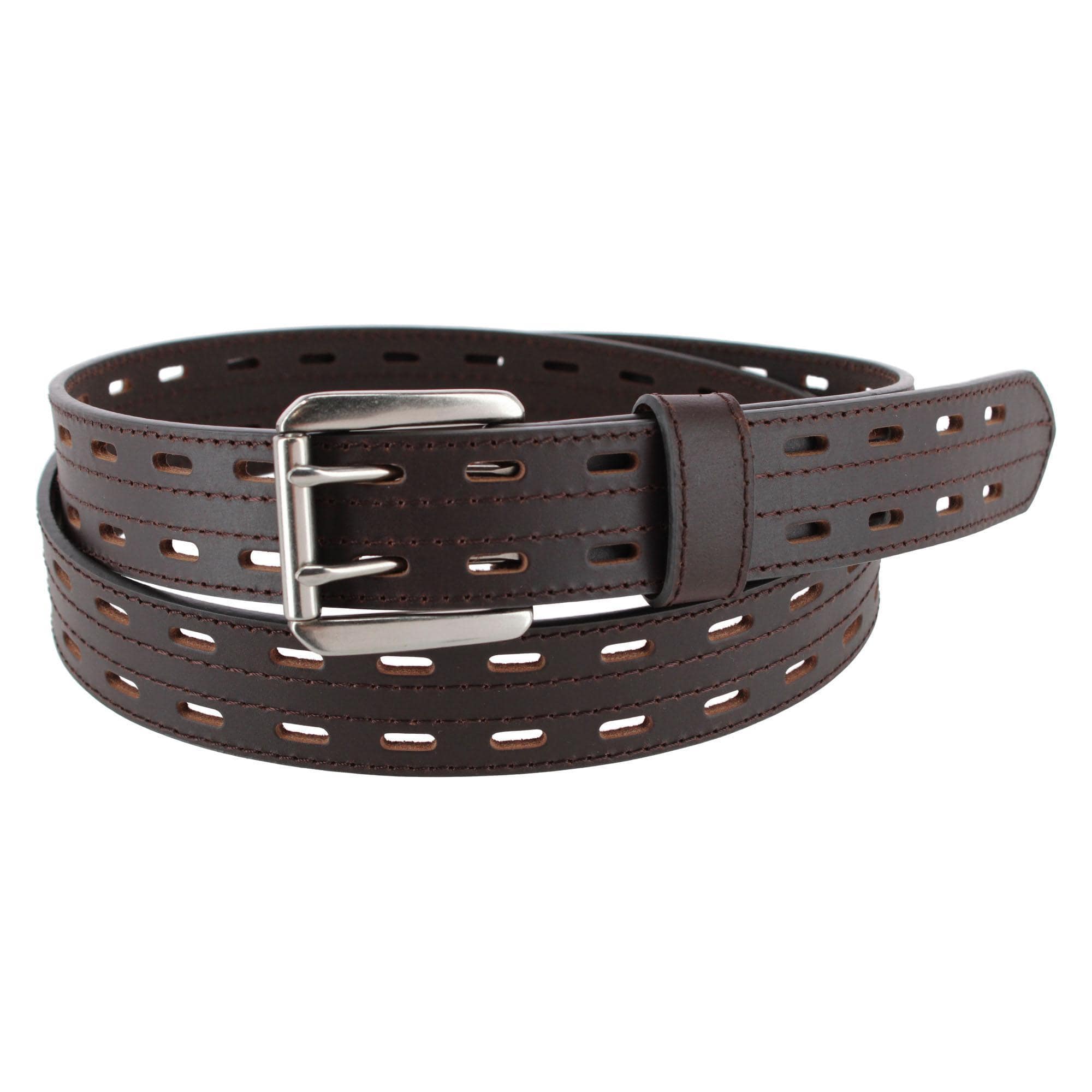 Danbury Men's Big & Tall 38mm Double Prong Roller Leather Belt - Men's Big & Tall 38mm Double Prong Roller Leather Belt