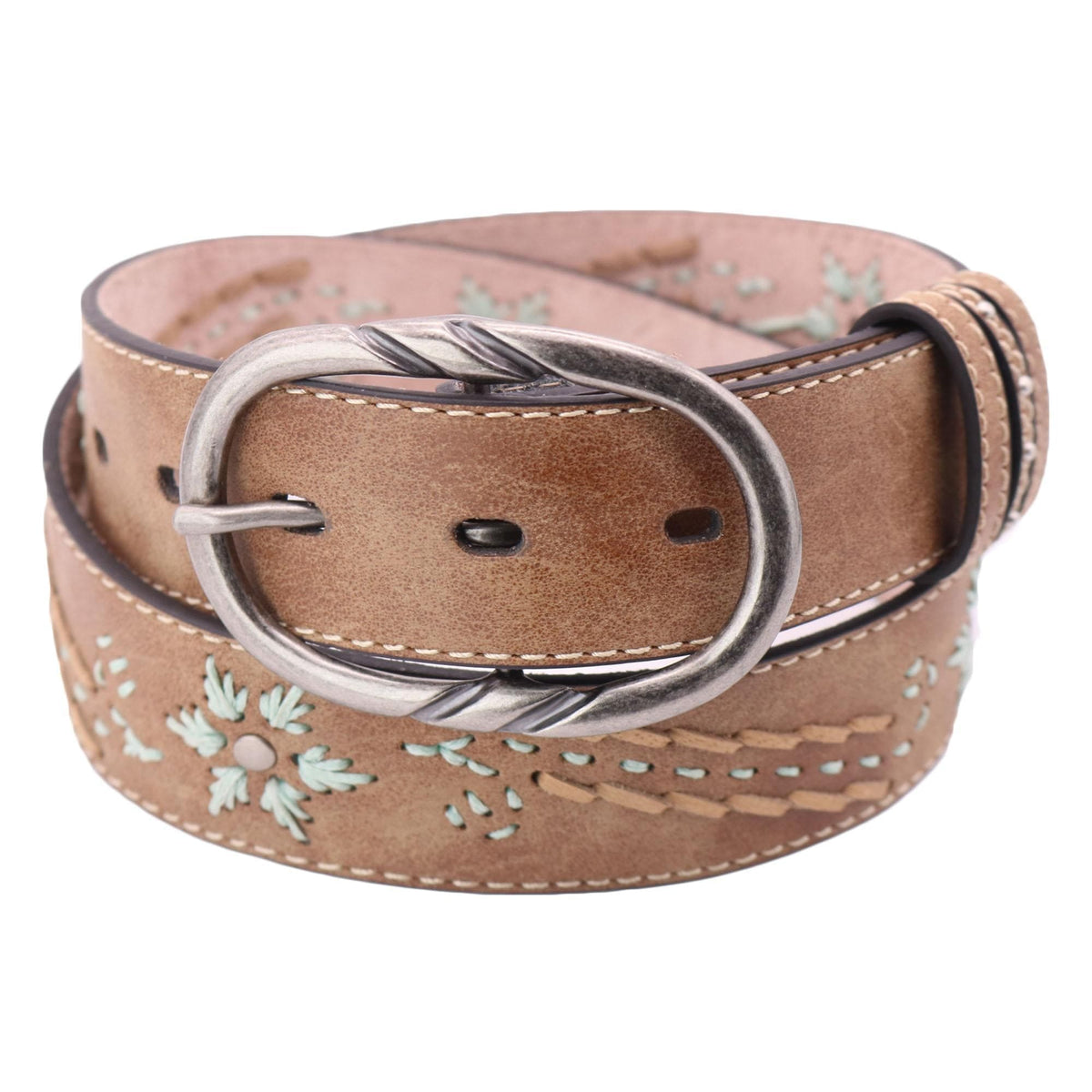 Cowgirls Rock Women's Distressed Belt with Embroidery - Women's Distressed Belt with Embroidery