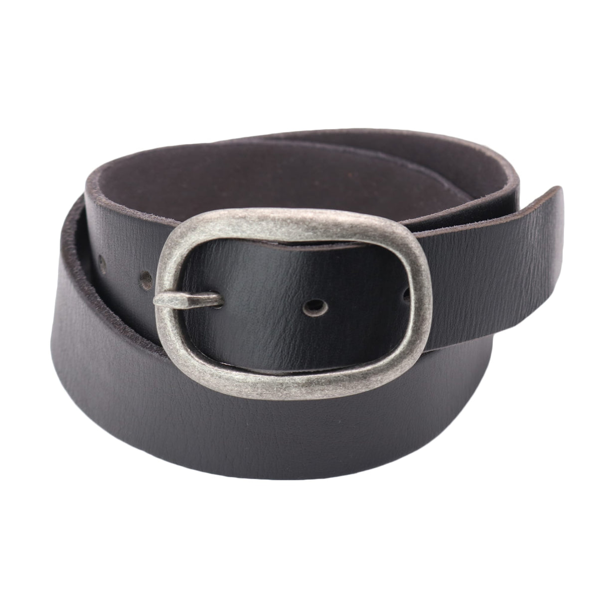 Cowgirls Rock Women's Wide Center Bar Buckle Belt with Burnished Edges - Black