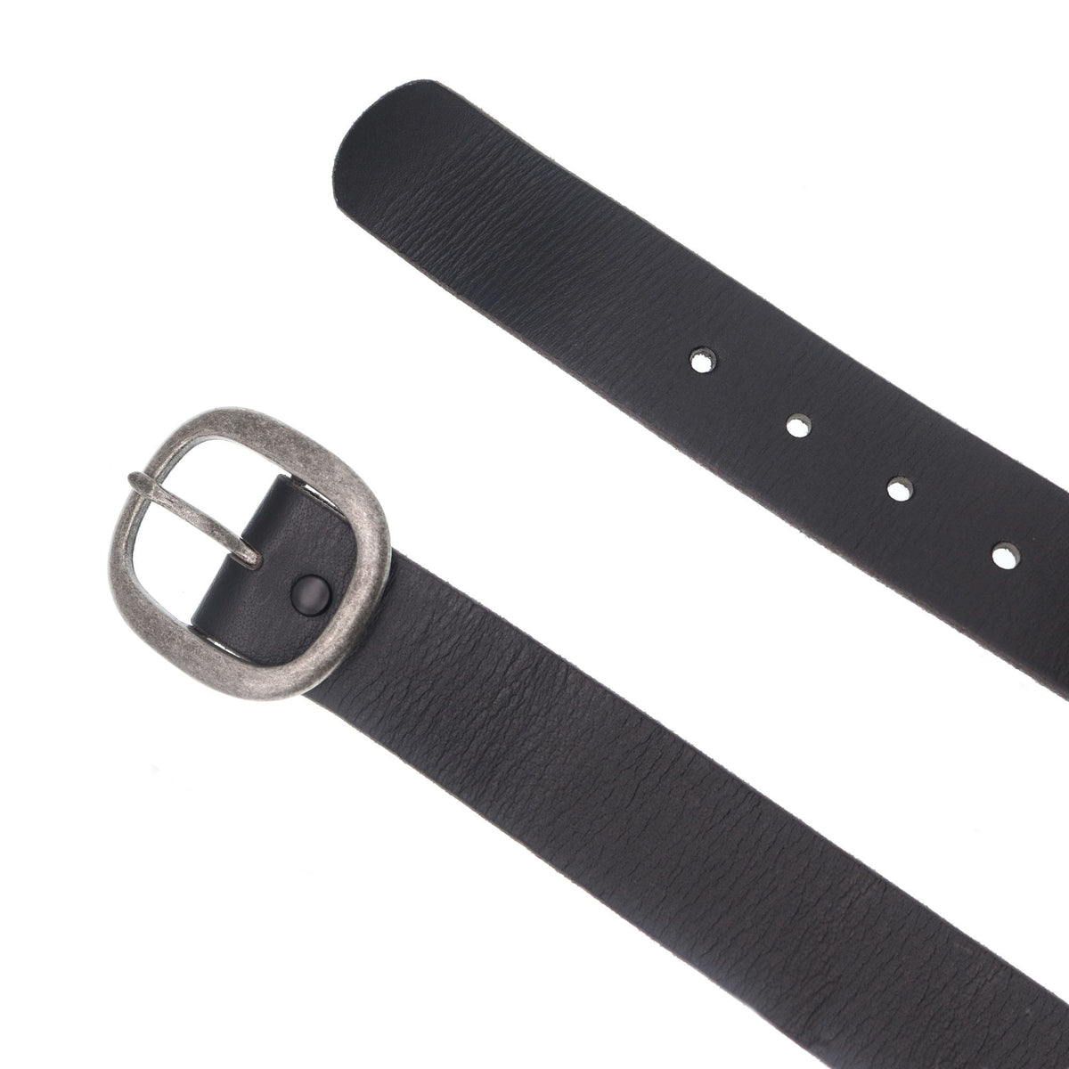 Cowgirls Rock Women's Wide Center Bar Buckle Belt with Burnished Edges - Black