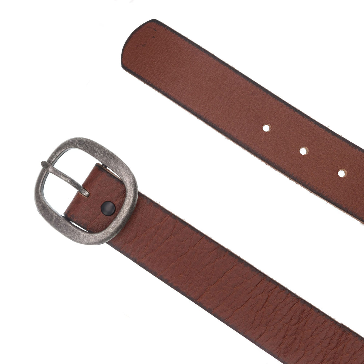 Cowgirls Rock Women's Wide Center Bar Buckle Belt with Burnished Edges - Brown
