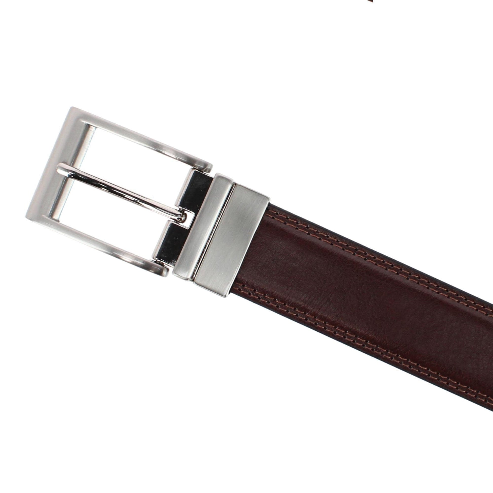 Danbury Men's 35mm Reversible Leather Dress Belt - Black/Brown