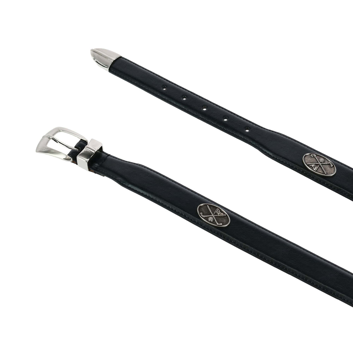 Danbury Men's 3 Piece Golf Belt with Golf Conchos - Black