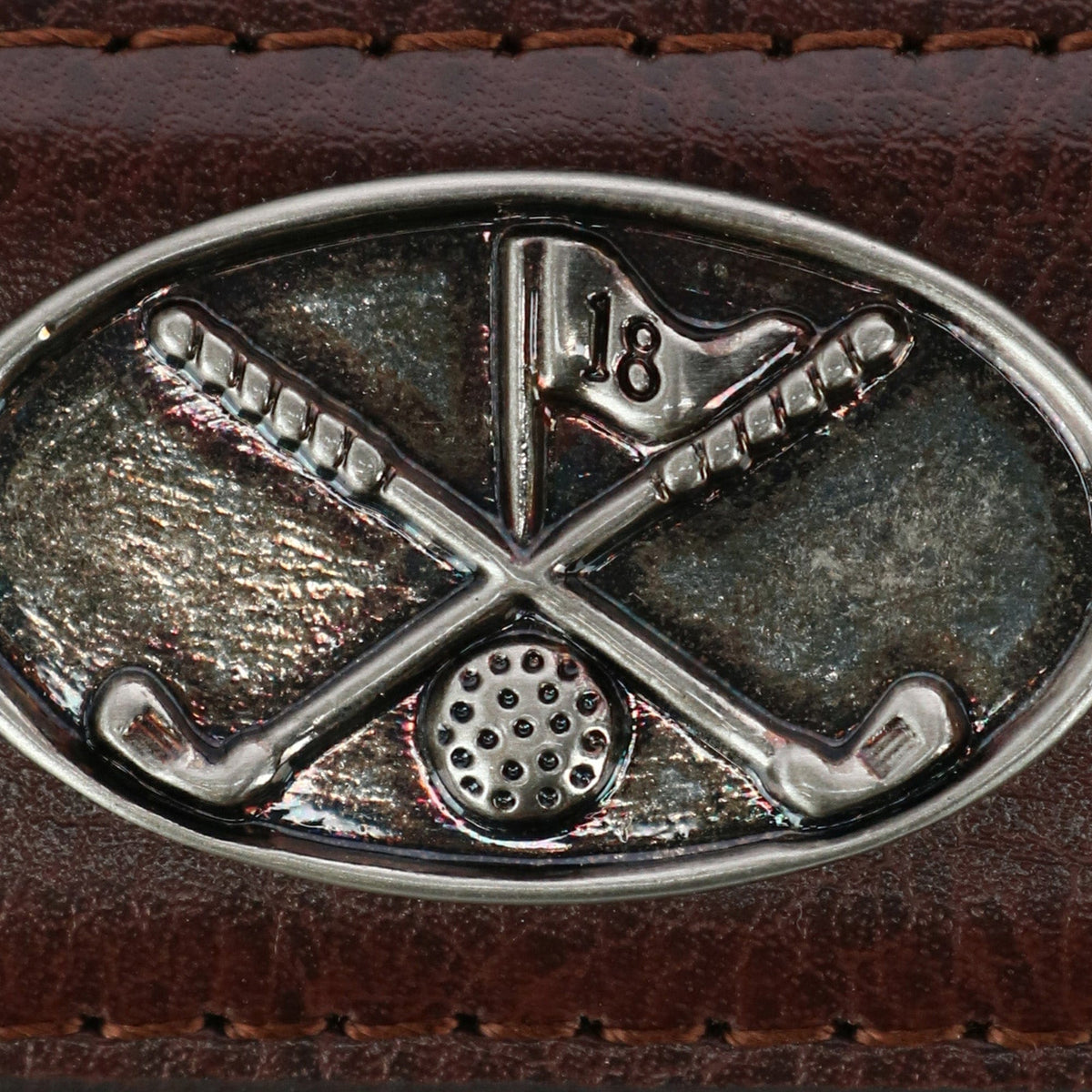 Danbury Men's 3 Piece Golf Belt with Golf Conchos - Brown