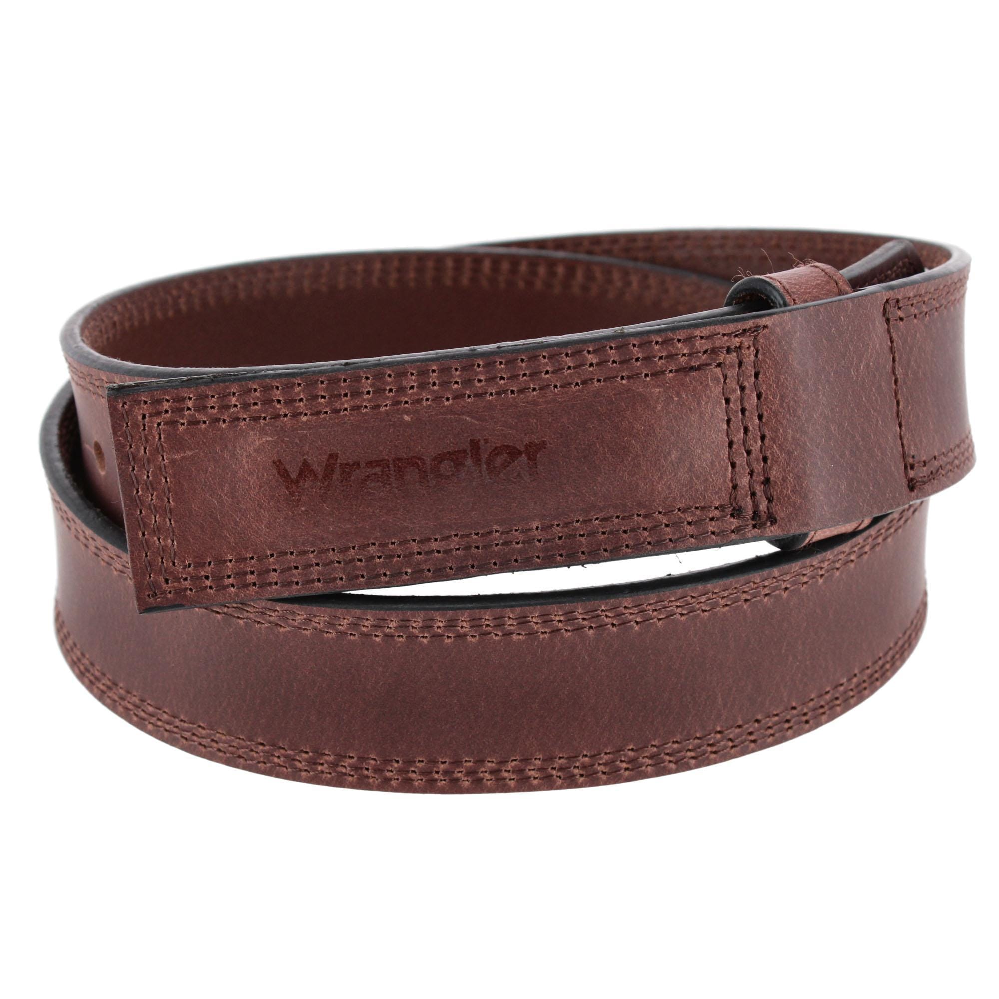 Wrangler Men's 1.5 Inch Mechanics No Scratch Leather Work Belt - Mahogany Brown