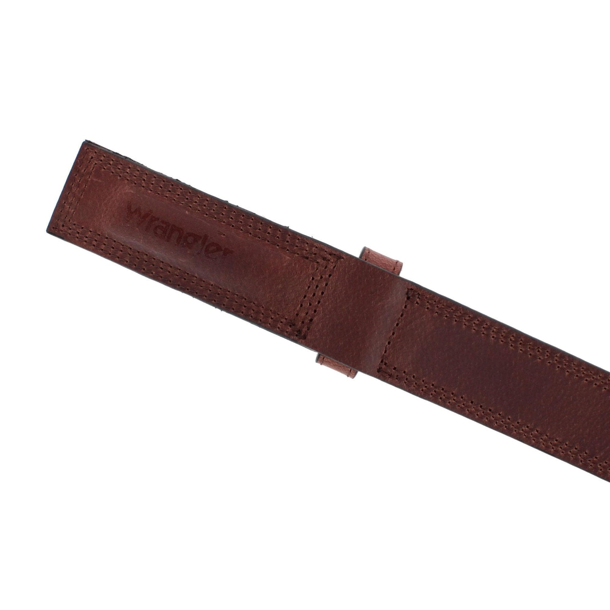Wrangler Men's 1.5 Inch Mechanics No Scratch Leather Work Belt - Mahogany Brown