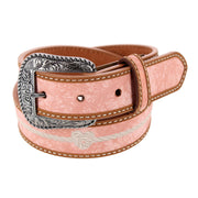 Girl's 30mm Embroidered Rope Leather Belt
