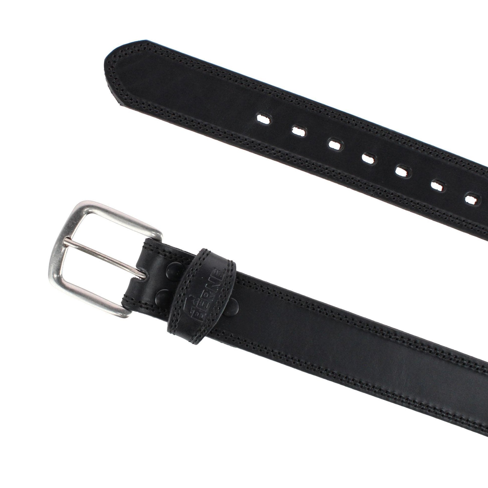 Berne Men's 38mm Oily Pull Up Leather Heavy Duty Work Belt - Black