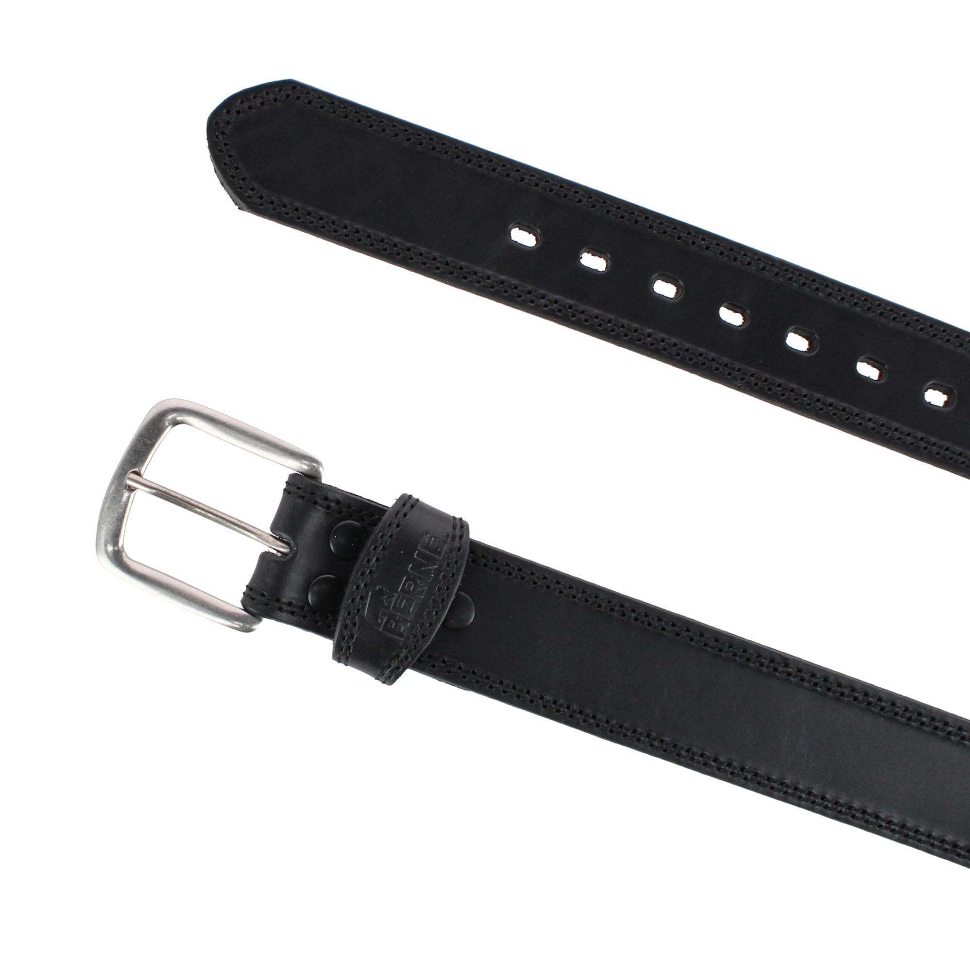 Berne Men's 38mm Oily Pull Up Leather Heavy Duty Work Belt - Black