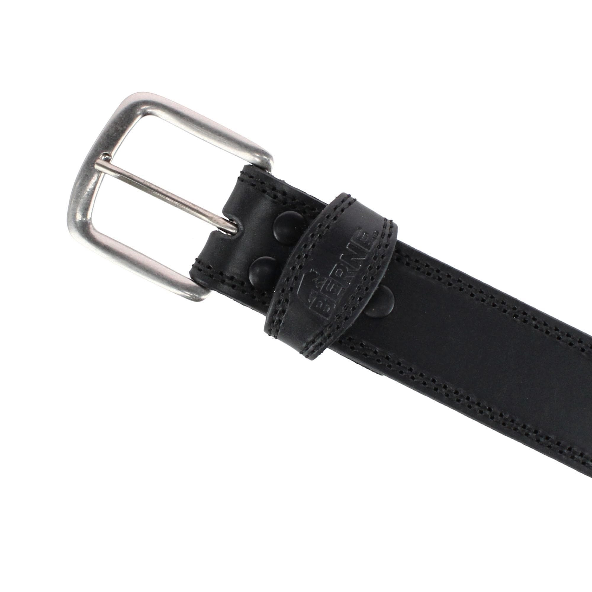 Berne Men's 38mm Oily Pull Up Leather Heavy Duty Work Belt - Black