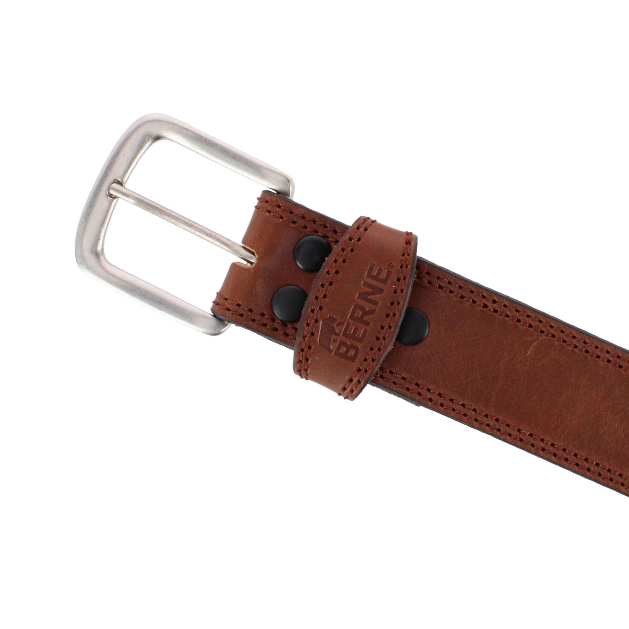 Berne Men's 38mm Oily Pull Up Leather Heavy Duty Work Belt - Brown