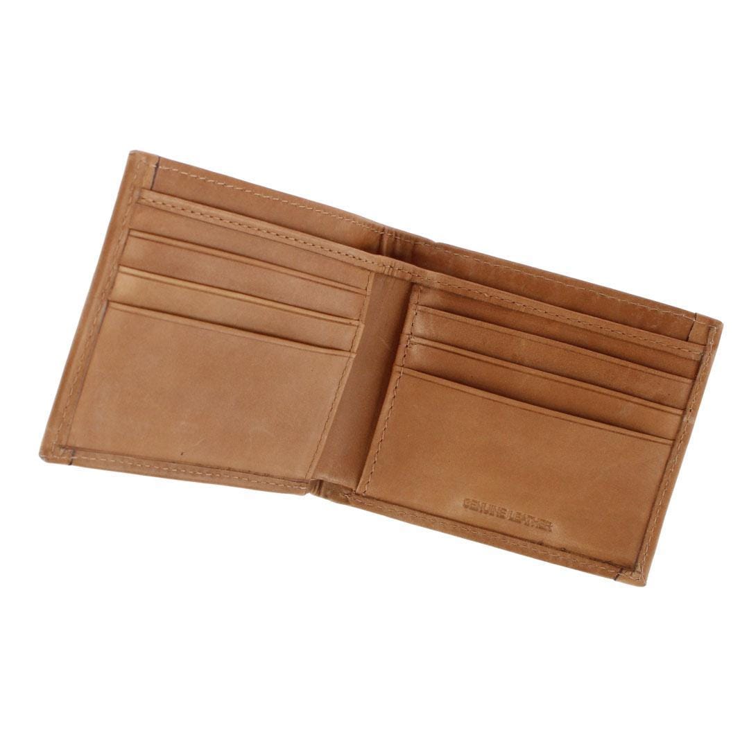 Wrangler Men's Leather Southwest Print Bifold Wallet - Tan