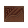 Men's Leather USA Flag Embossed Bifold Wallet