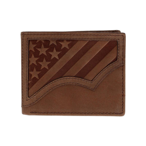 Men's Leather USA Flag Embossed Bifold Wallet