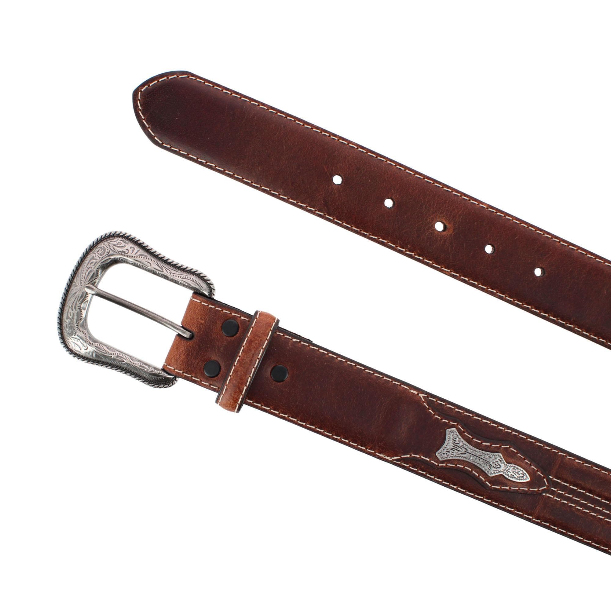 Roper Men's 1.5 Inch Leather Concho Western Belt - Brown