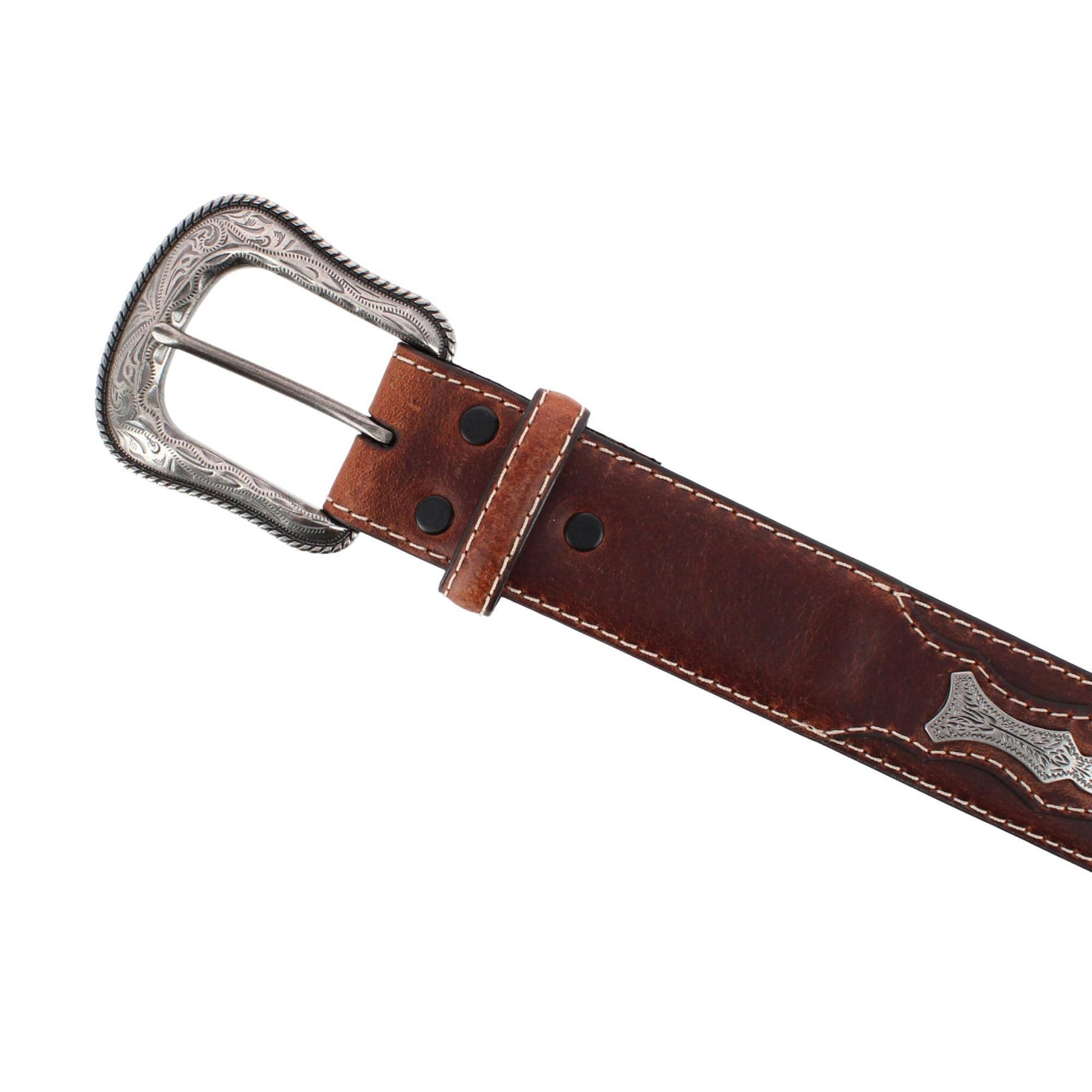 Roper Men's 1.5 Inch Leather Concho Western Belt - Brown