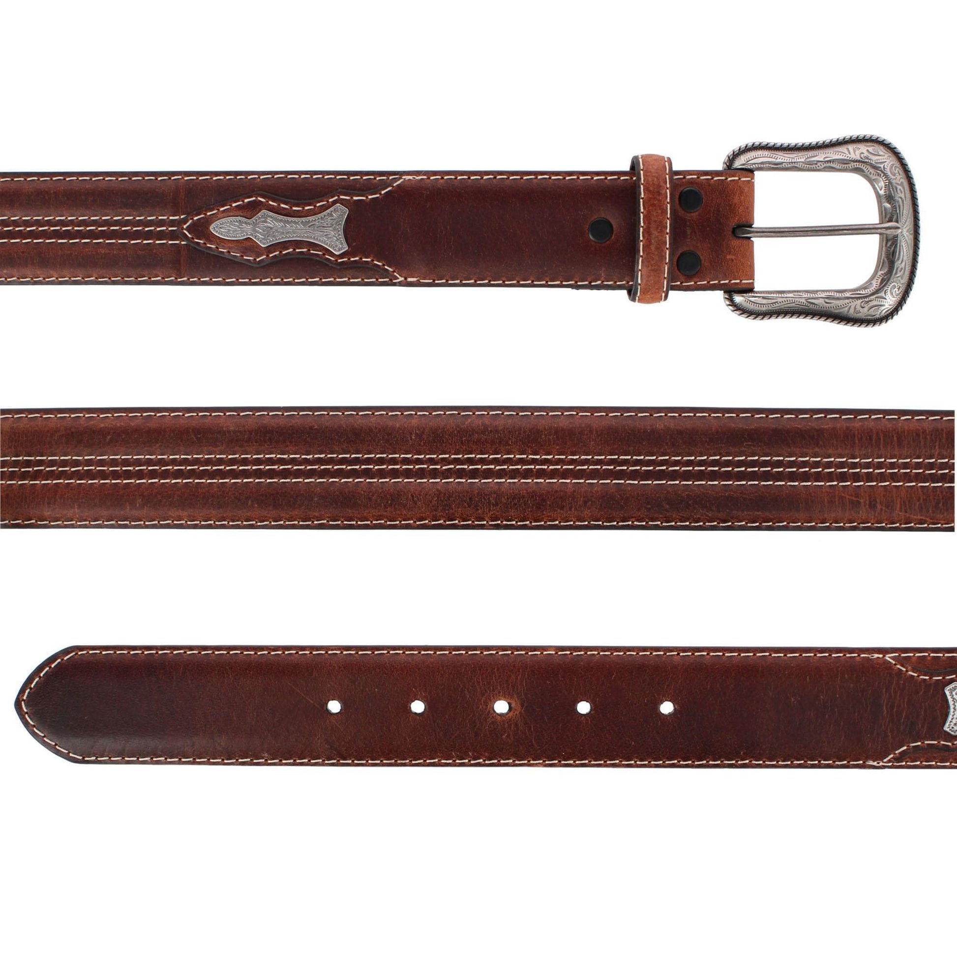 Roper Men's 1.5 Inch Leather Concho Western Belt - Brown