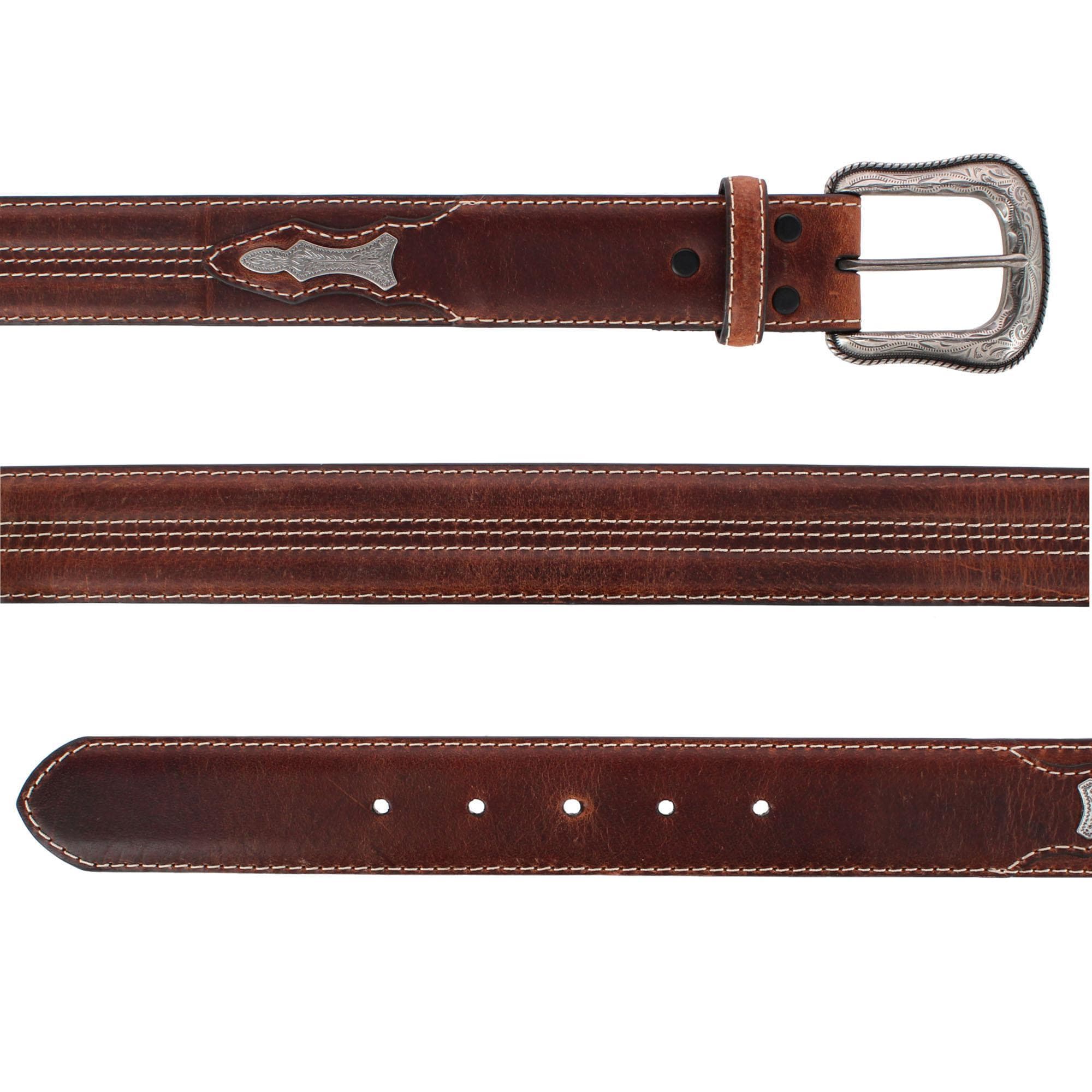 Roper Men's 1.5 Inch Leather Concho Western Belt - Brown
