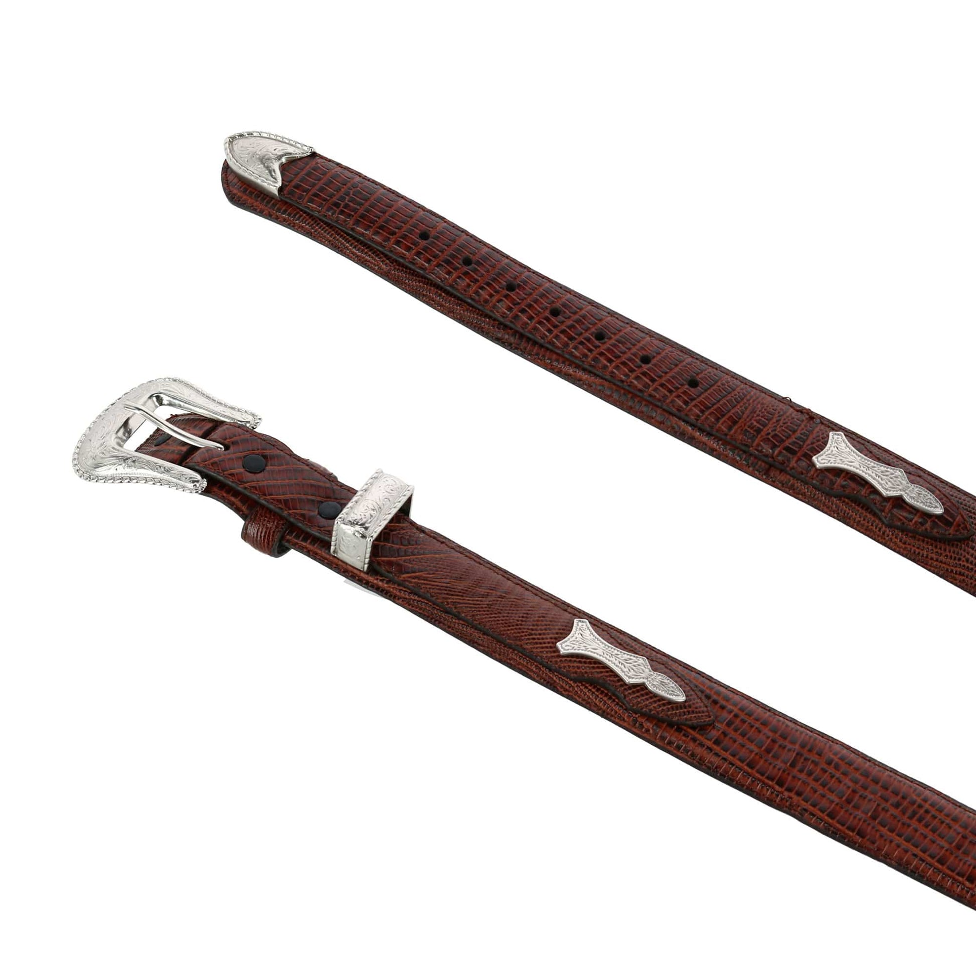 G Bar D Men's Lizard Print Ranger Belt - Brown