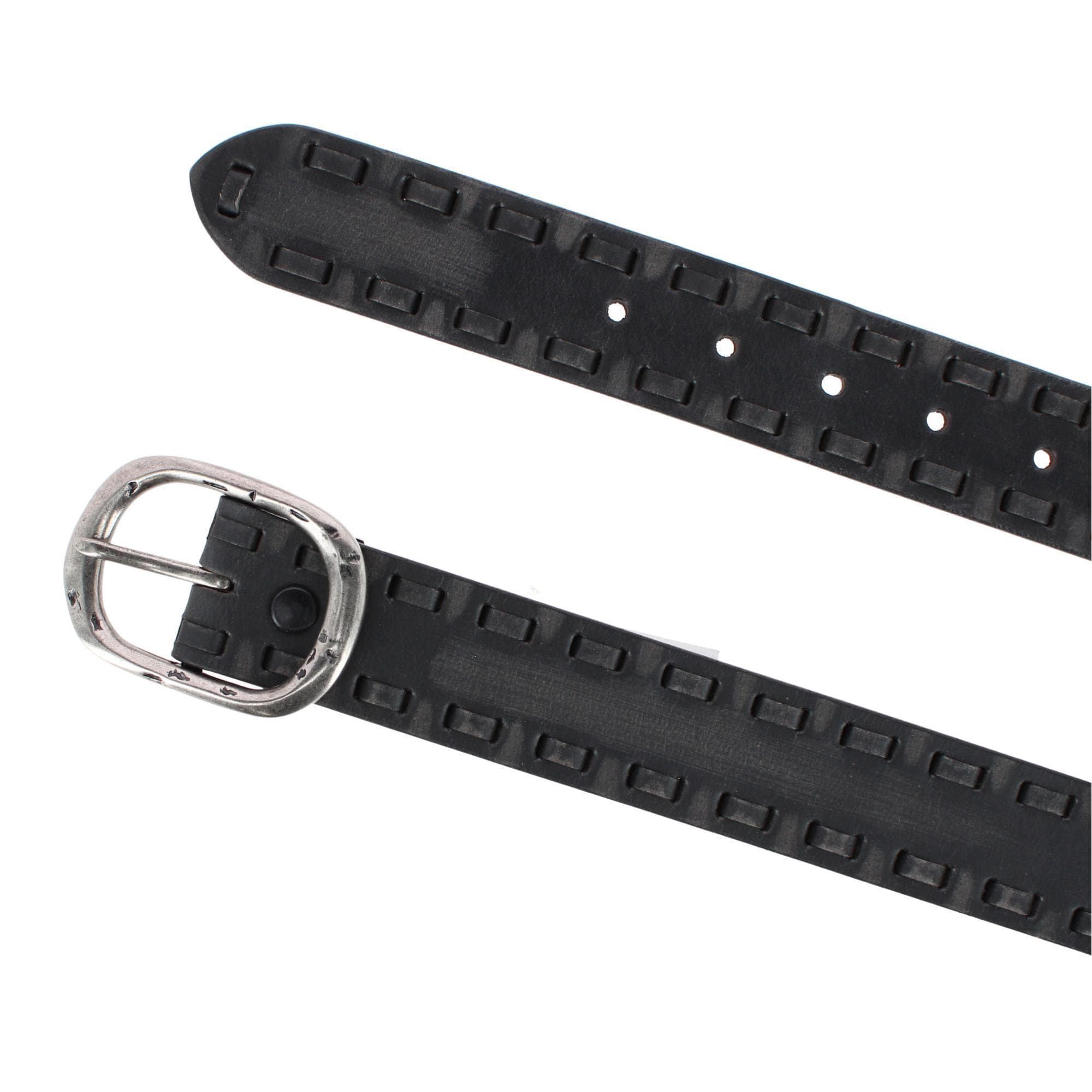 Cowgirls Rock Women's 1.5 Inch Hand Sanded Leather Belt with Lacing - Black