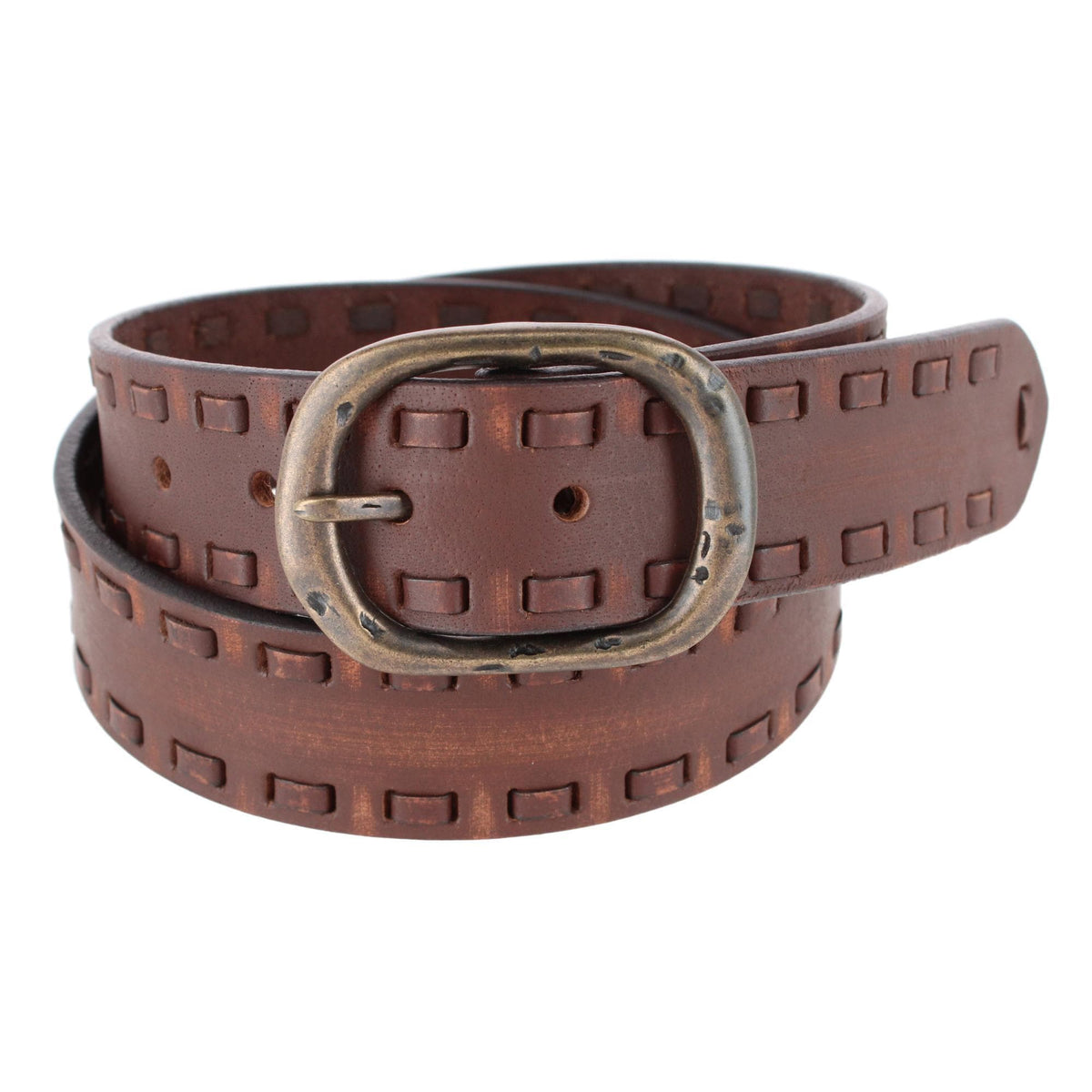 Cowgirls Rock Women's 1.5 Inch Hand Sanded Leather Belt with Lacing