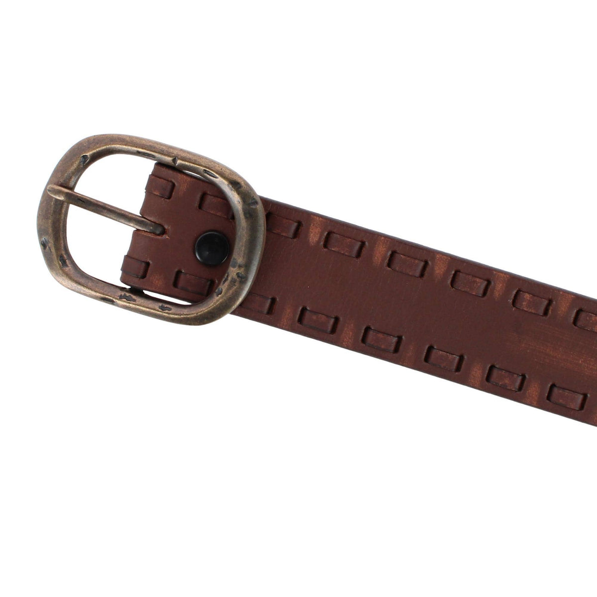 Cowgirls Rock Women's 1.5 Inch Hand Sanded Leather Belt with Lacing - Brown