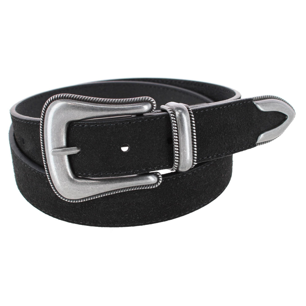 Cowgirls Rock Women's 1.25 Inch 3-Piece Buckle Sueded Leather Belt